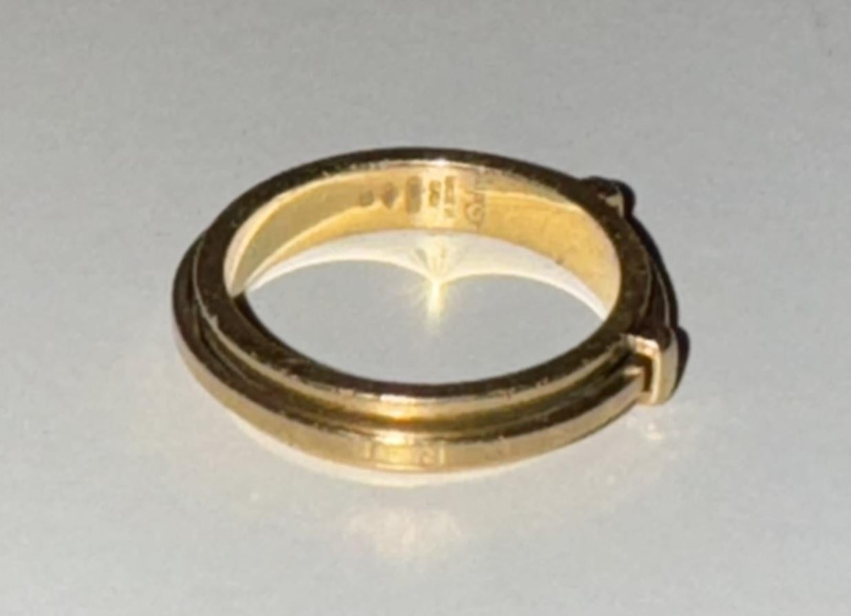 impresionante anillo de oro 18 quilates repujado fabricado en italia estampado en venta 1