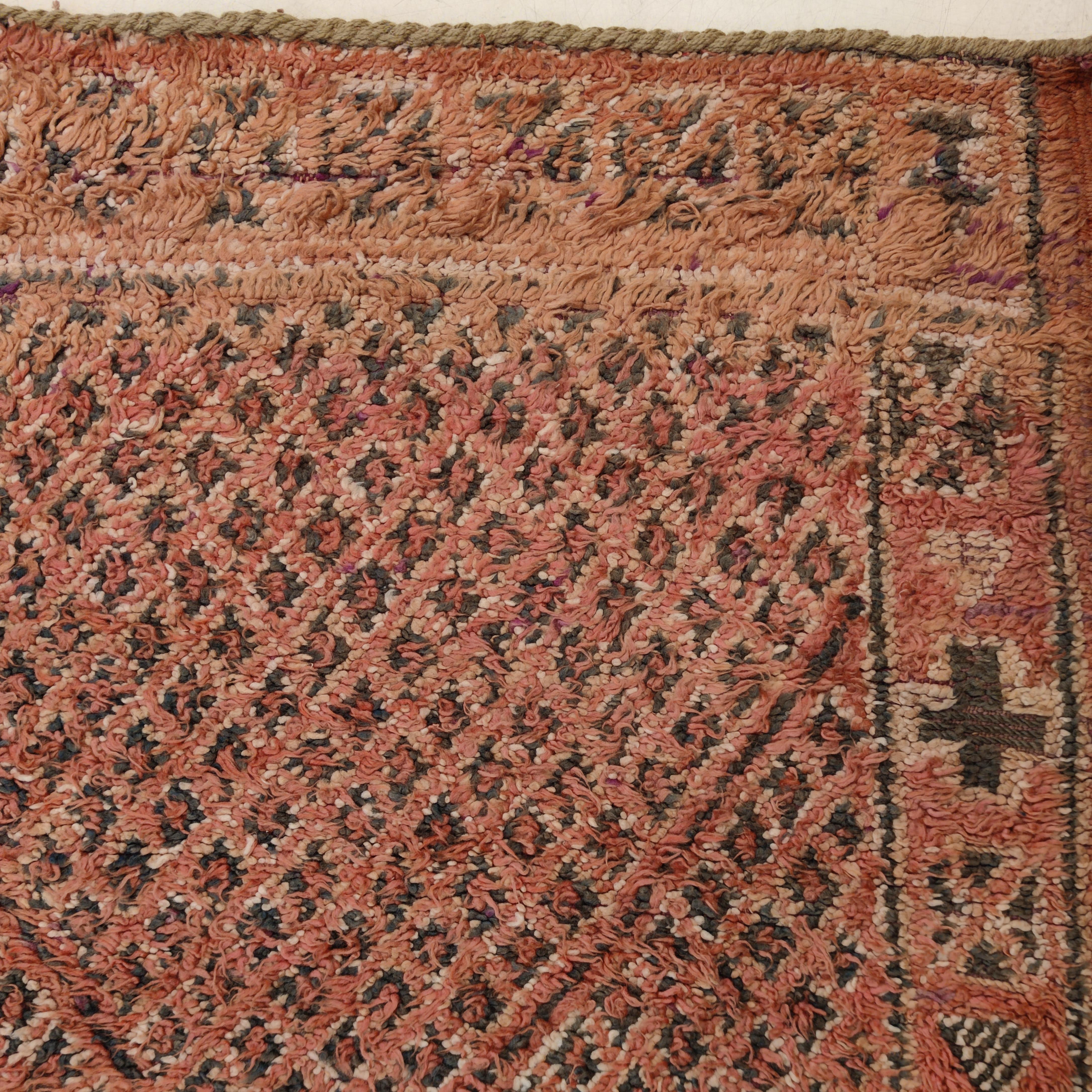 Late 20th Century Stunning Vintage Beni Mguild Moroccan Berber Rug in Rainbow Colours For Sale