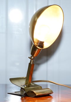 Stunning Vintage Brass Clip-On Light with Original Shade, Great for Work Study