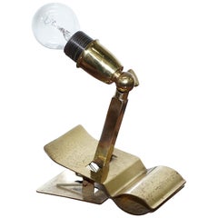 Stunning Vintage Brass Clip on Light Without Shade, Great for Work Study