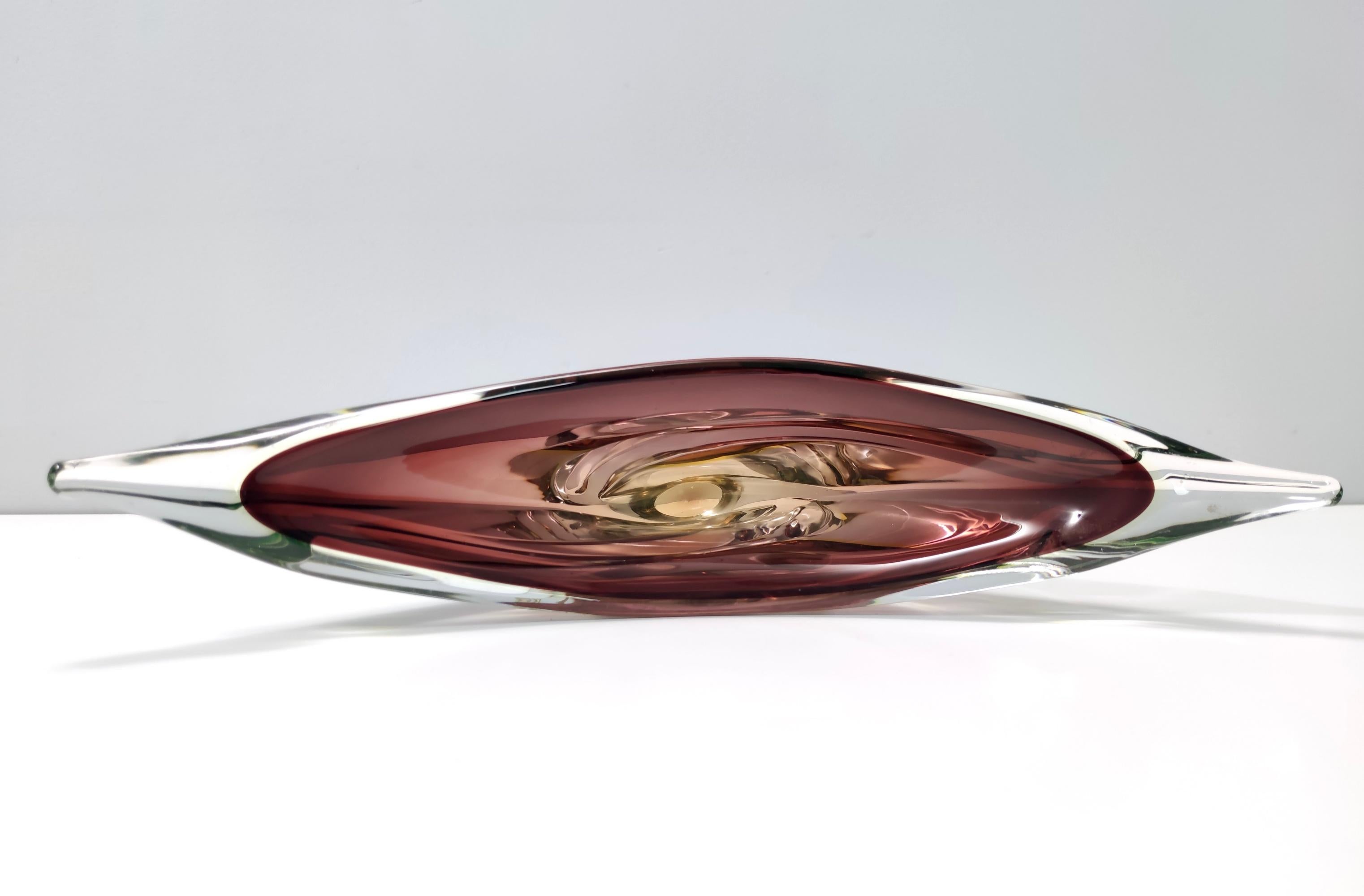 Stunning Vintage Brown Sommerso Glass Bowl or Centerpiece by Seguso, Italy For Sale 4