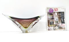 Stunning Vintage Brown Sommerso Glass Bowl or Centerpiece by Seguso, Italy