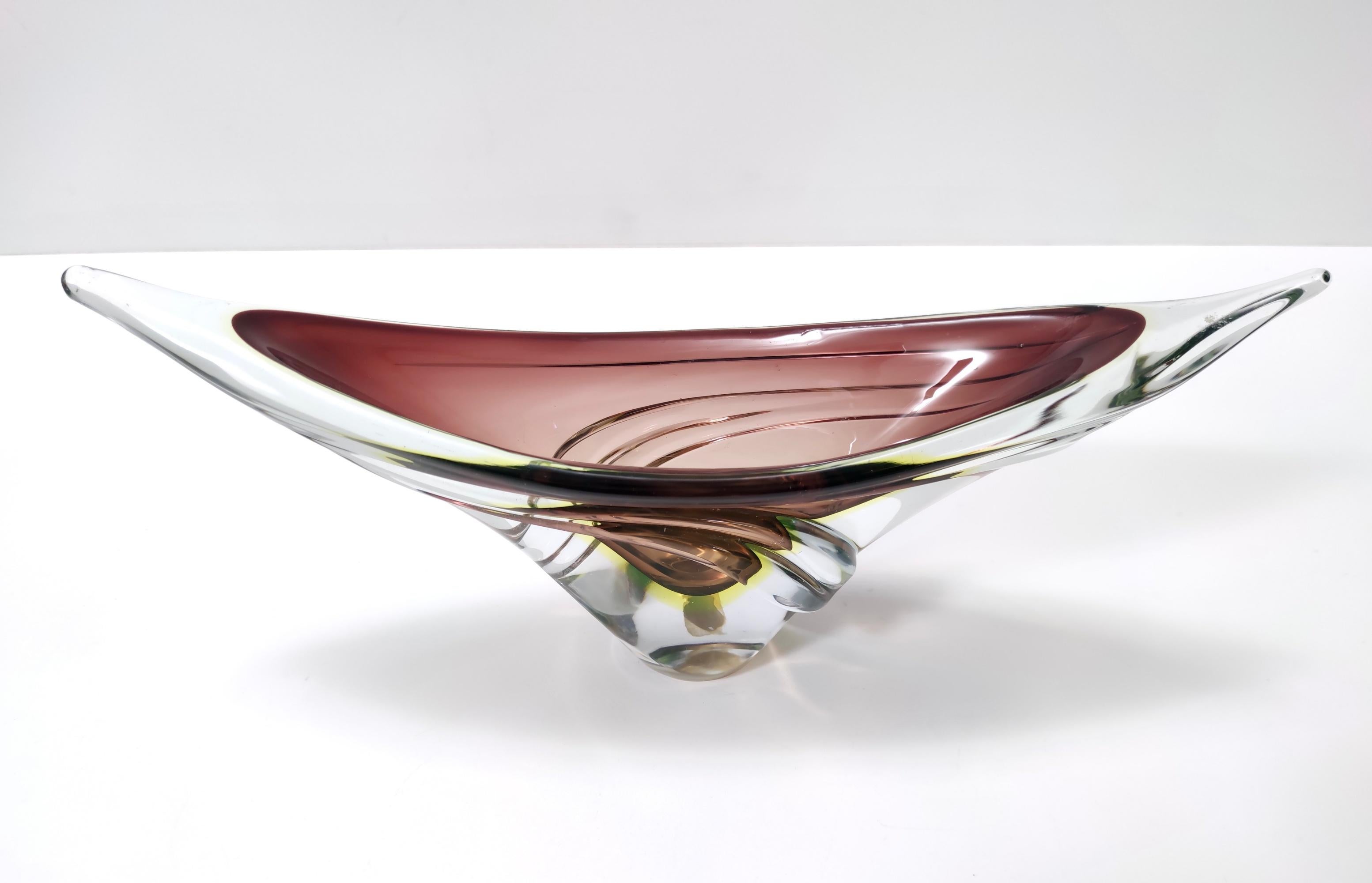 Stunning Vintage Brown Sommerso Glass Bowl or Centerpiece by Seguso, Italy For Sale 3