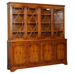 STUNNING Used BURR YEW WOOD DISPLAY CABiNET BOOKCASE