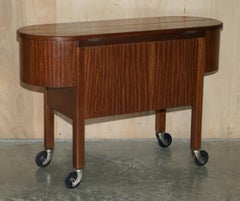 Stunning Vintage circa 1930s Sideboard Drinks Pop Up Bar Table on Wheels