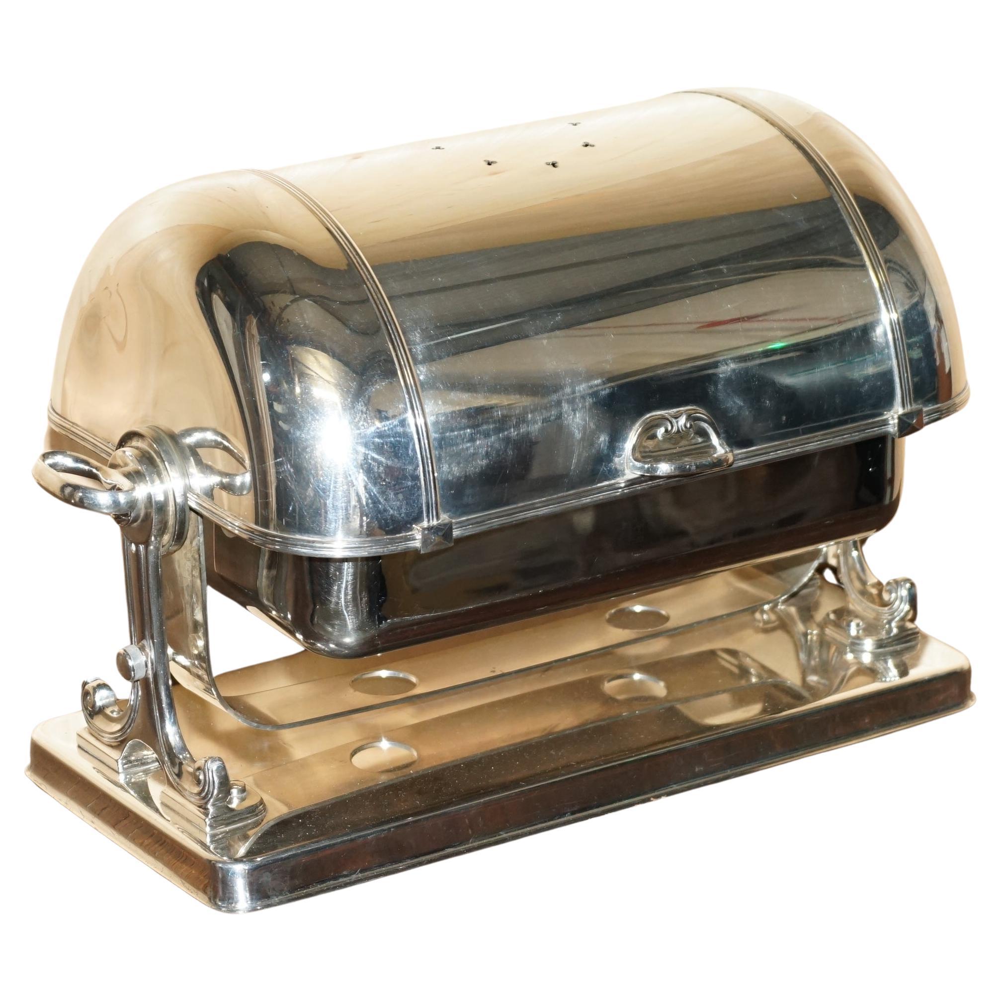 STUNNING VINTAGE CIRCA 1960 ITALIENISCHES CHAFING-SCHEIBEN-FLEISCH-SERVIERER VON SABONET STAMPED
