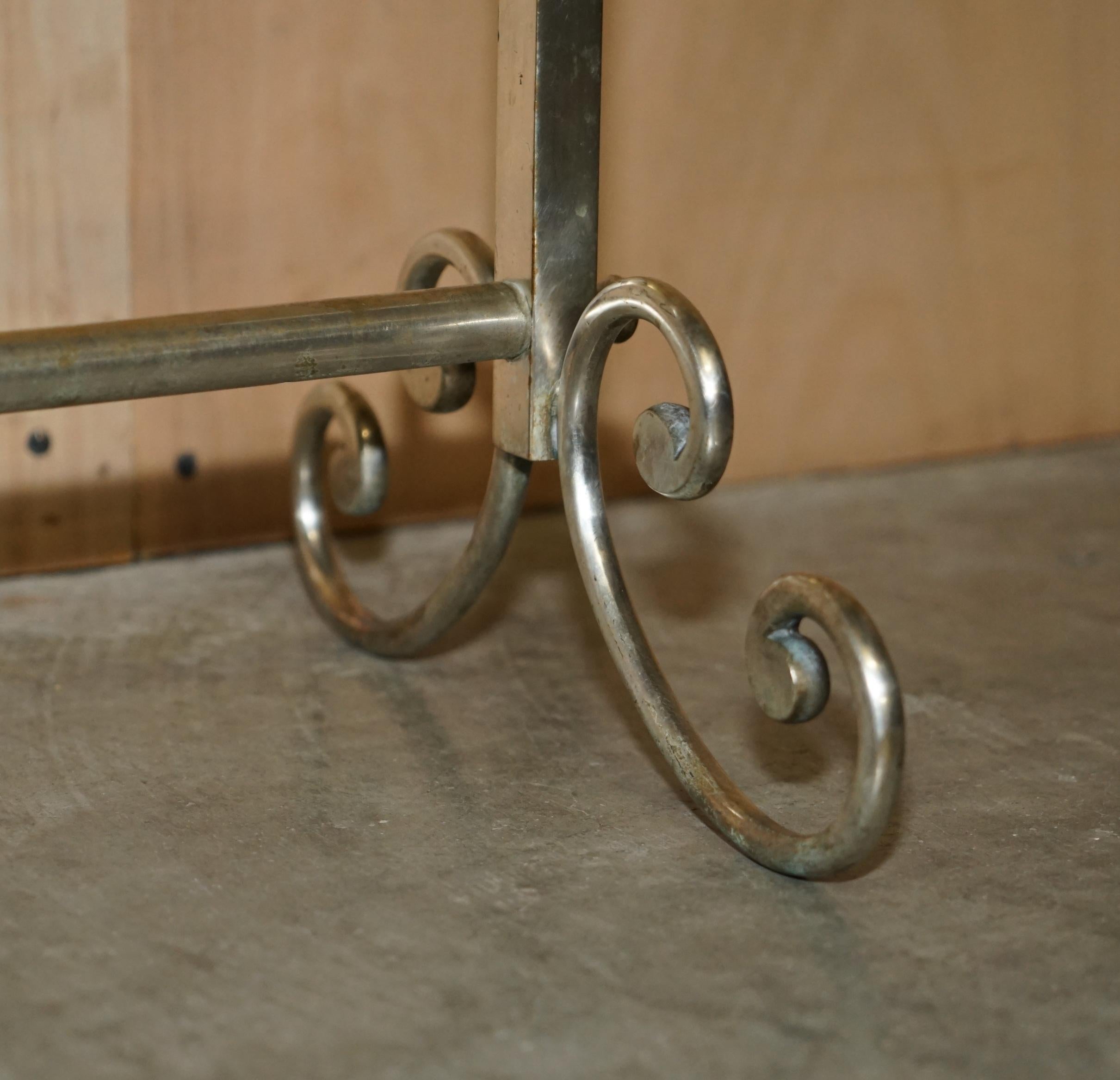 Hand-Crafted Stunning Vintage circa 1960s Chrome Towel Rail with Elegant Scroll Design For Sale