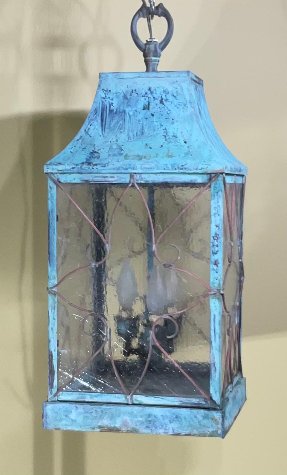 Impresionante Farol Colgante Vintage de Cobre en venta 4