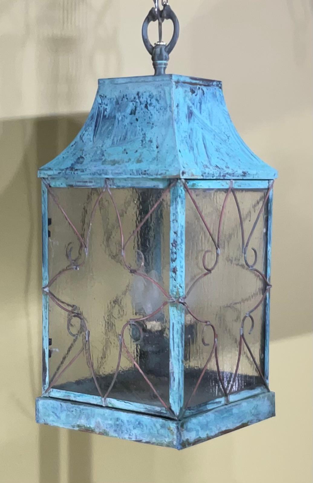 Impresionante Farol Colgante Vintage de Cobre en venta 5