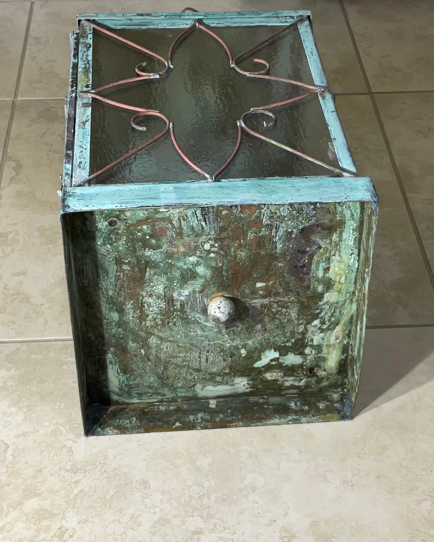 Impresionante Farol Colgante Vintage de Cobre en venta 7