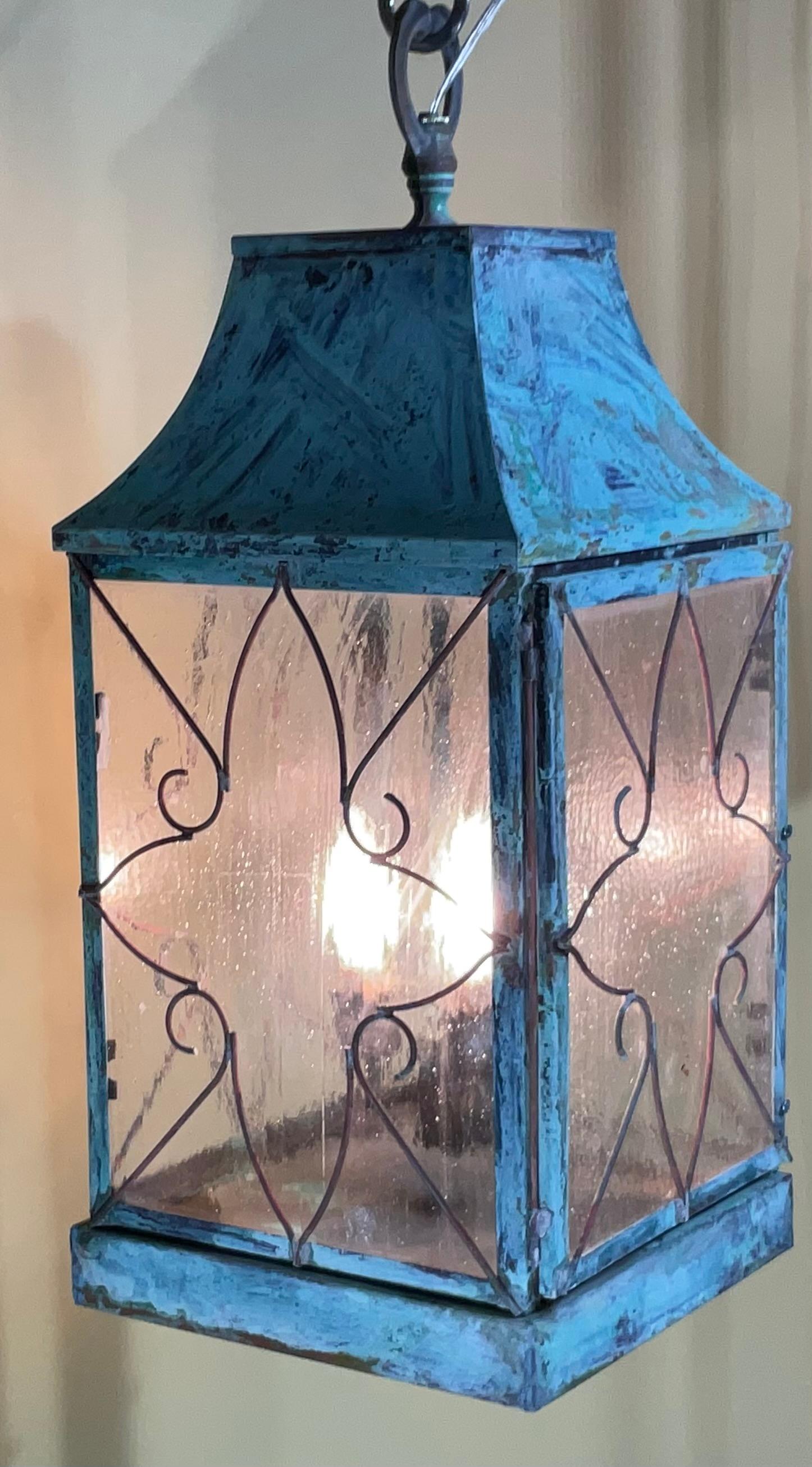 Impresionante Farol Colgante Vintage de Cobre Hecho a mano en venta