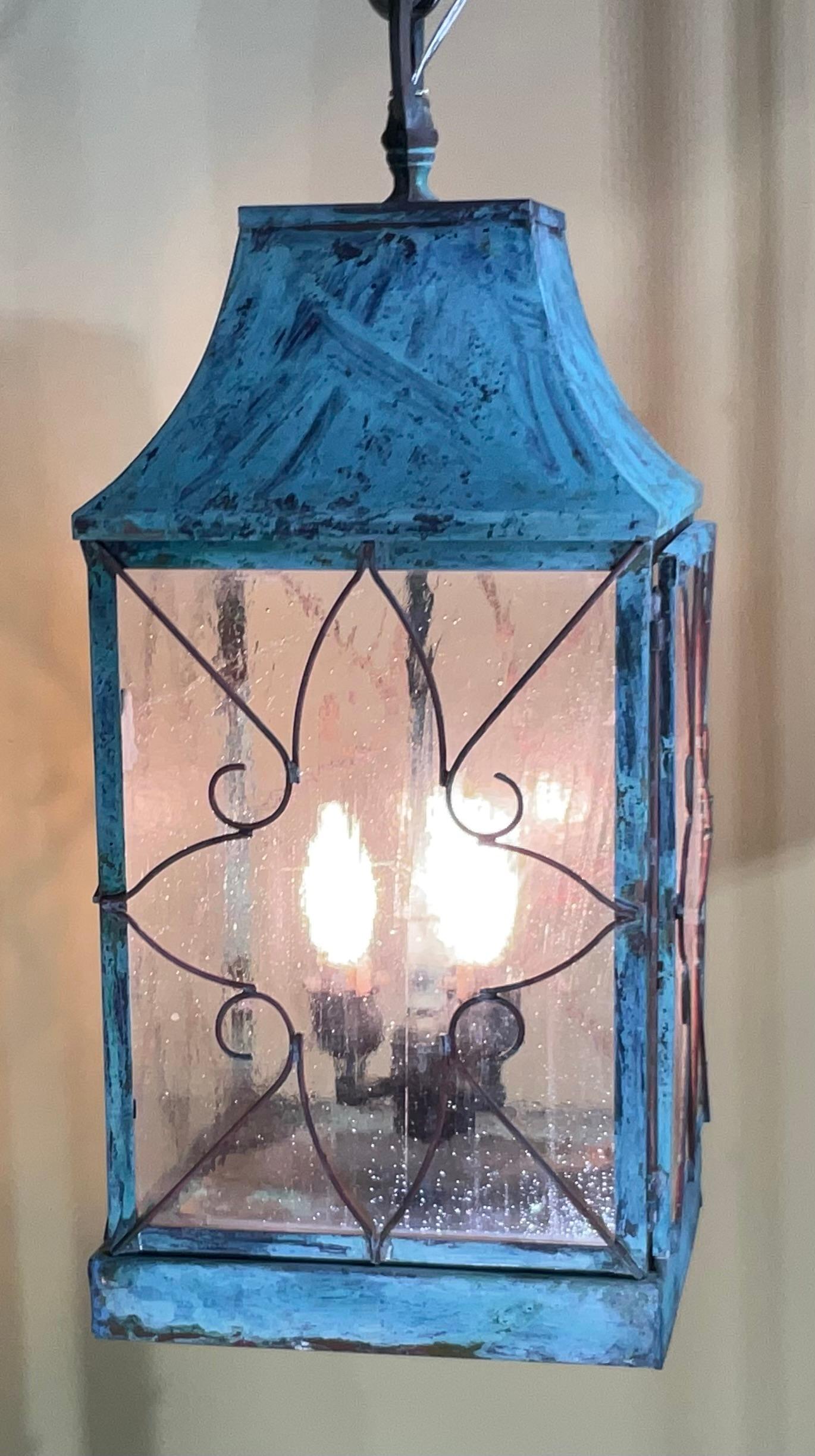 Impresionante Farol Colgante Vintage de Cobre en Bueno estado para la venta en Delray Beach, FL