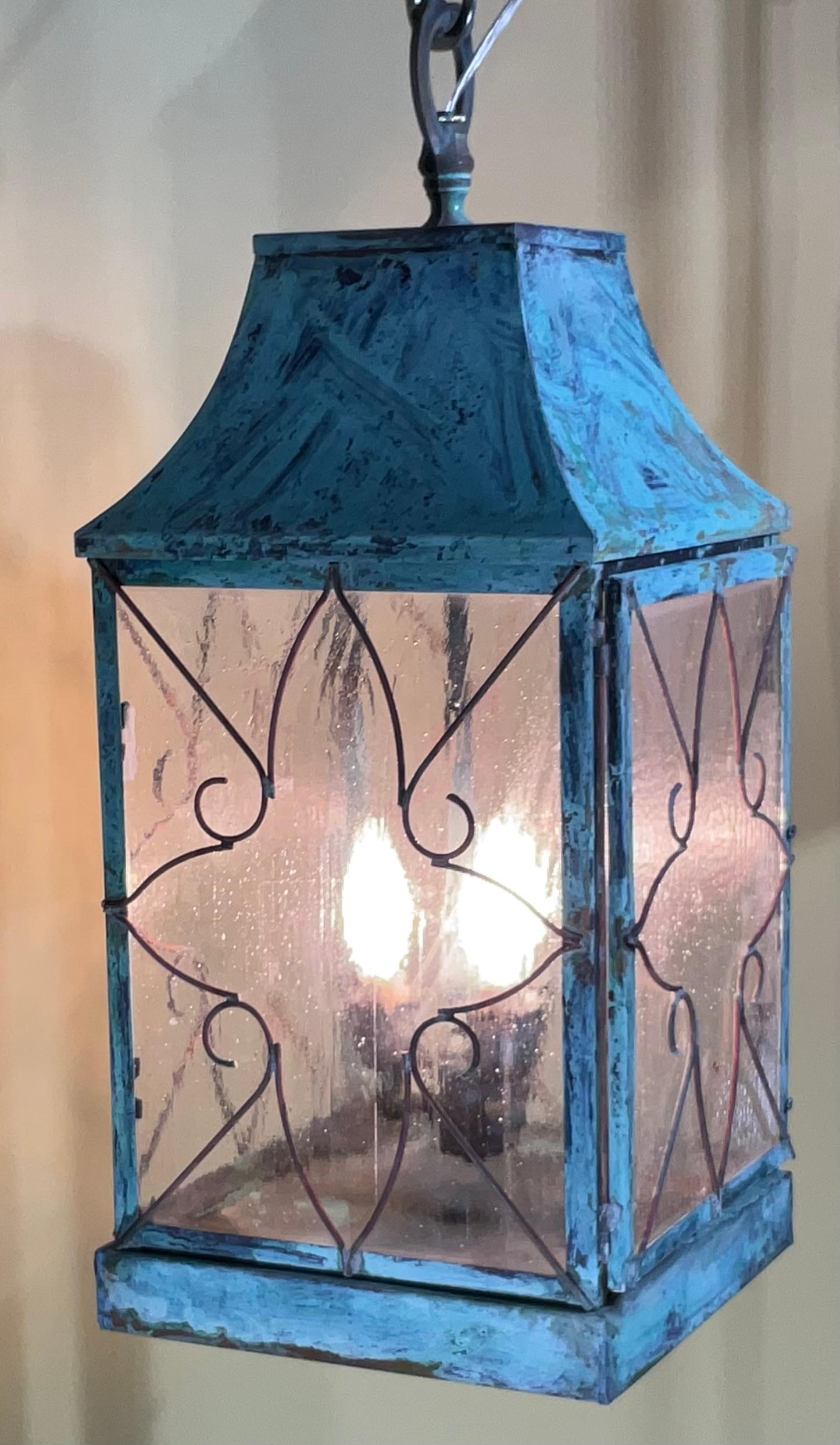 Impresionante Farol Colgante Vintage de Cobre siglo XX en venta