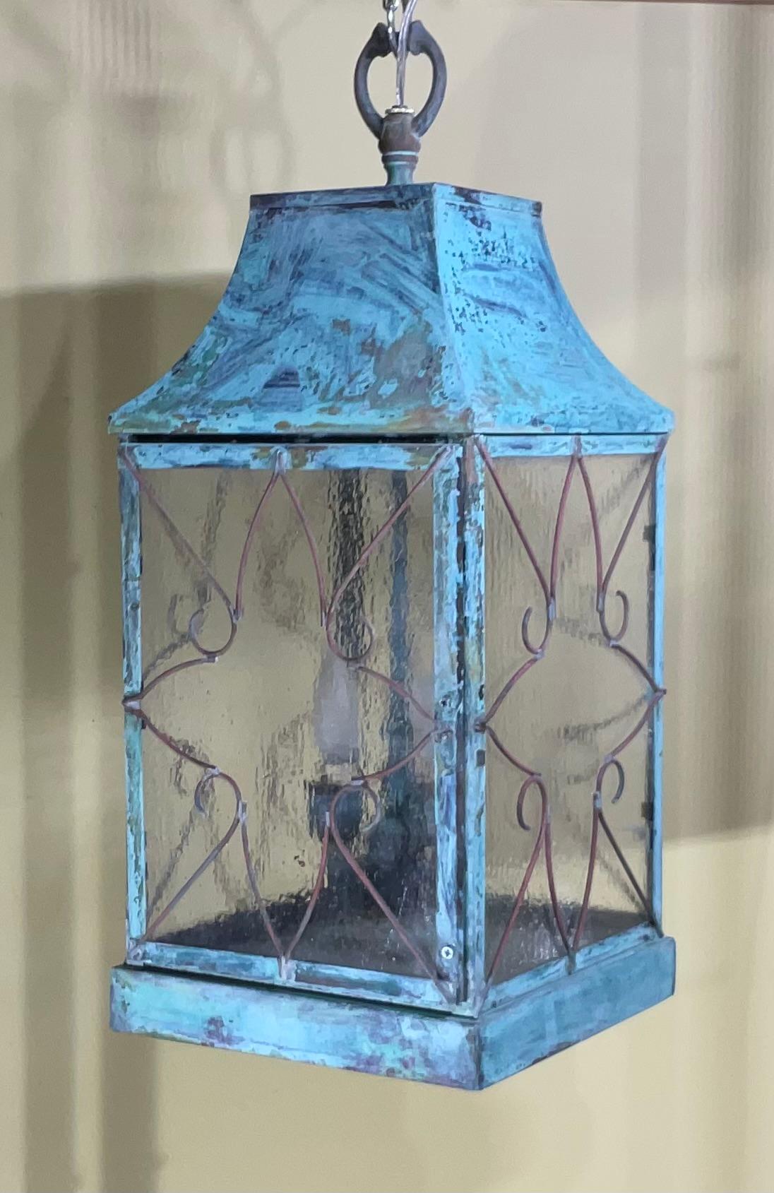 Impresionante Farol Colgante Vintage de Cobre en venta 3