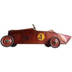 Stunning Vintage Delage Boat Tail Racer Pedal Car Distressed Loft Style, 1935