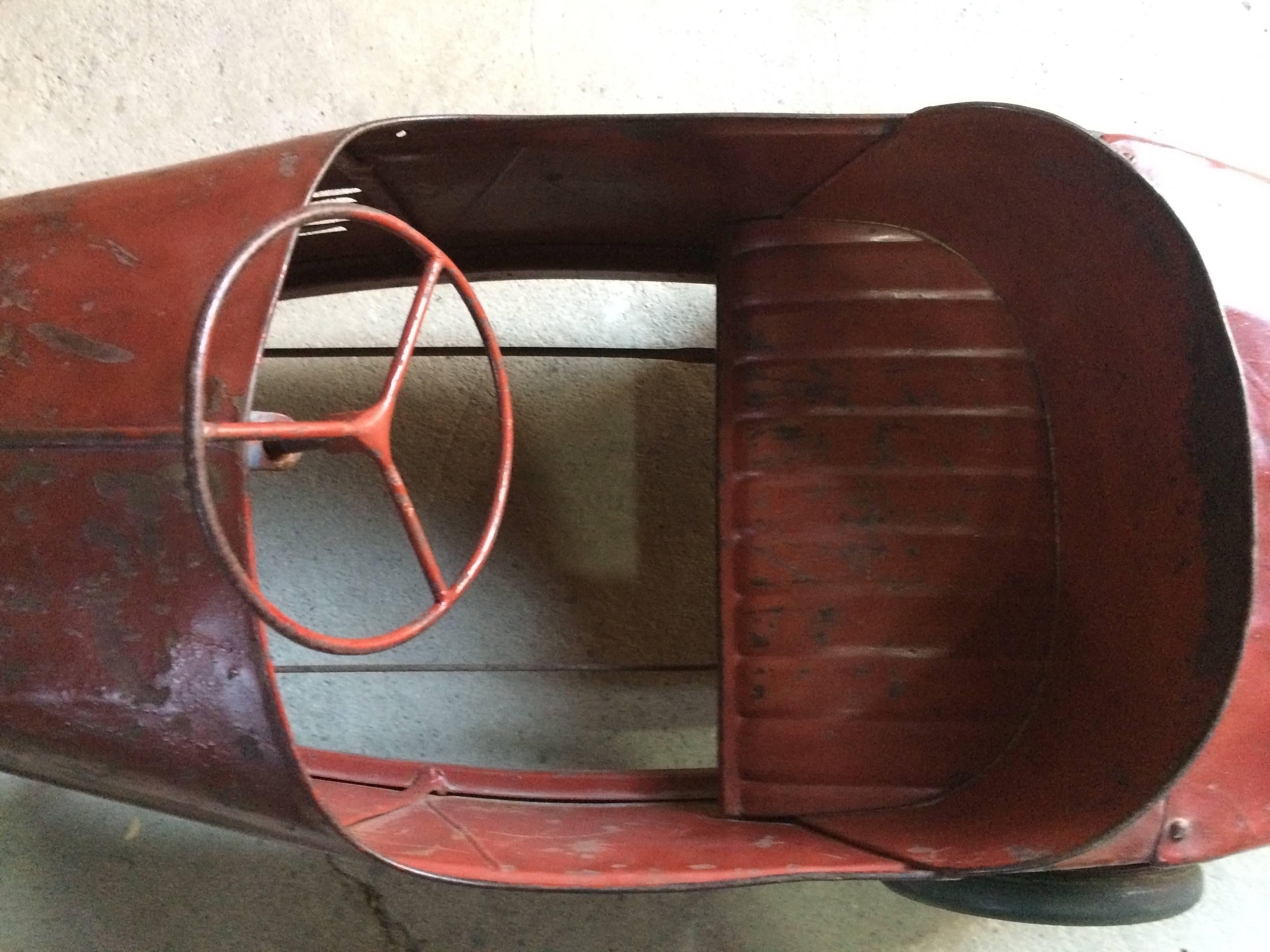 Stunning Vintage Delage Boat Tail Racer Pedal Car Distressed Loft Style, 1935 In Distressed Condition In Longdon, Tewkesbury
