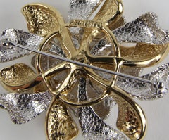 Impresionante broche vintage de diseño CINER firmado con diamantes de imitación