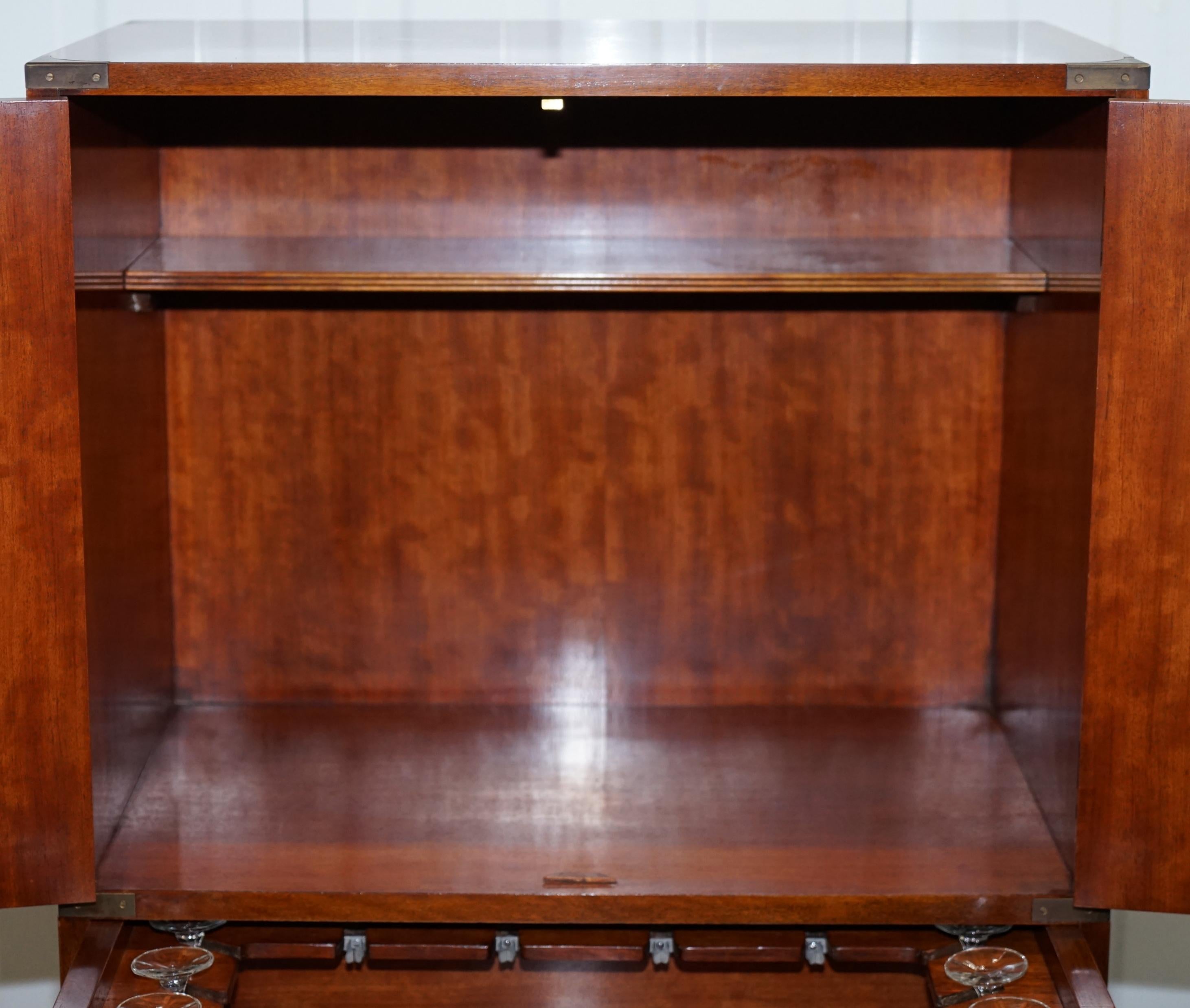 Stunning Vintage Drinks Military Campaign Cabinet Cupboard with Chest of Drawers 6