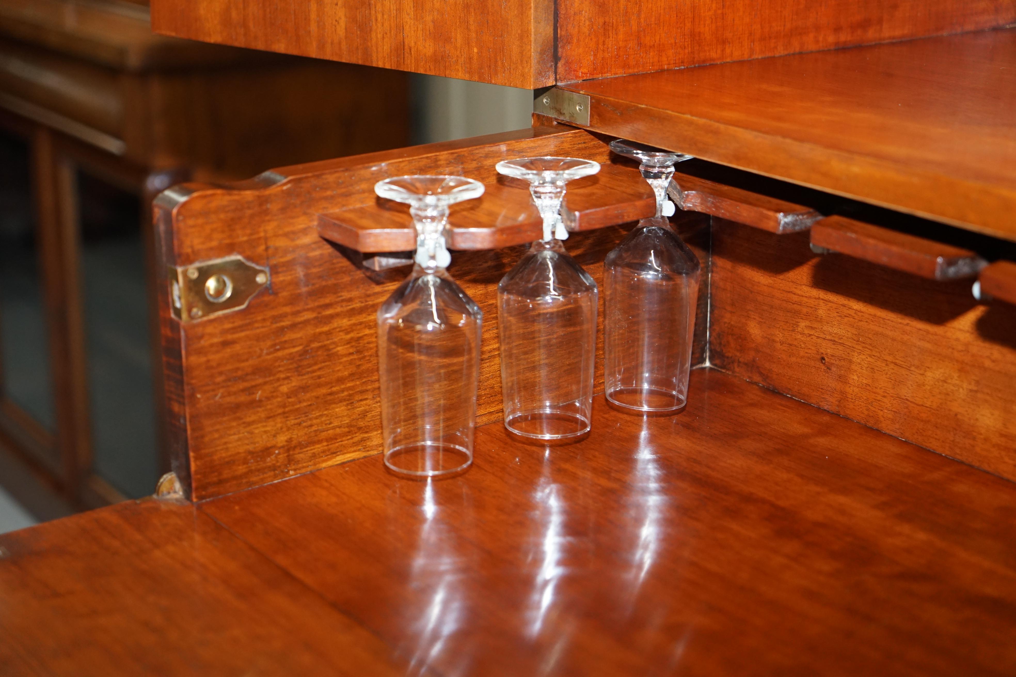 Stunning Vintage Drinks Military Campaign Cabinet Cupboard with Chest of Drawers 9