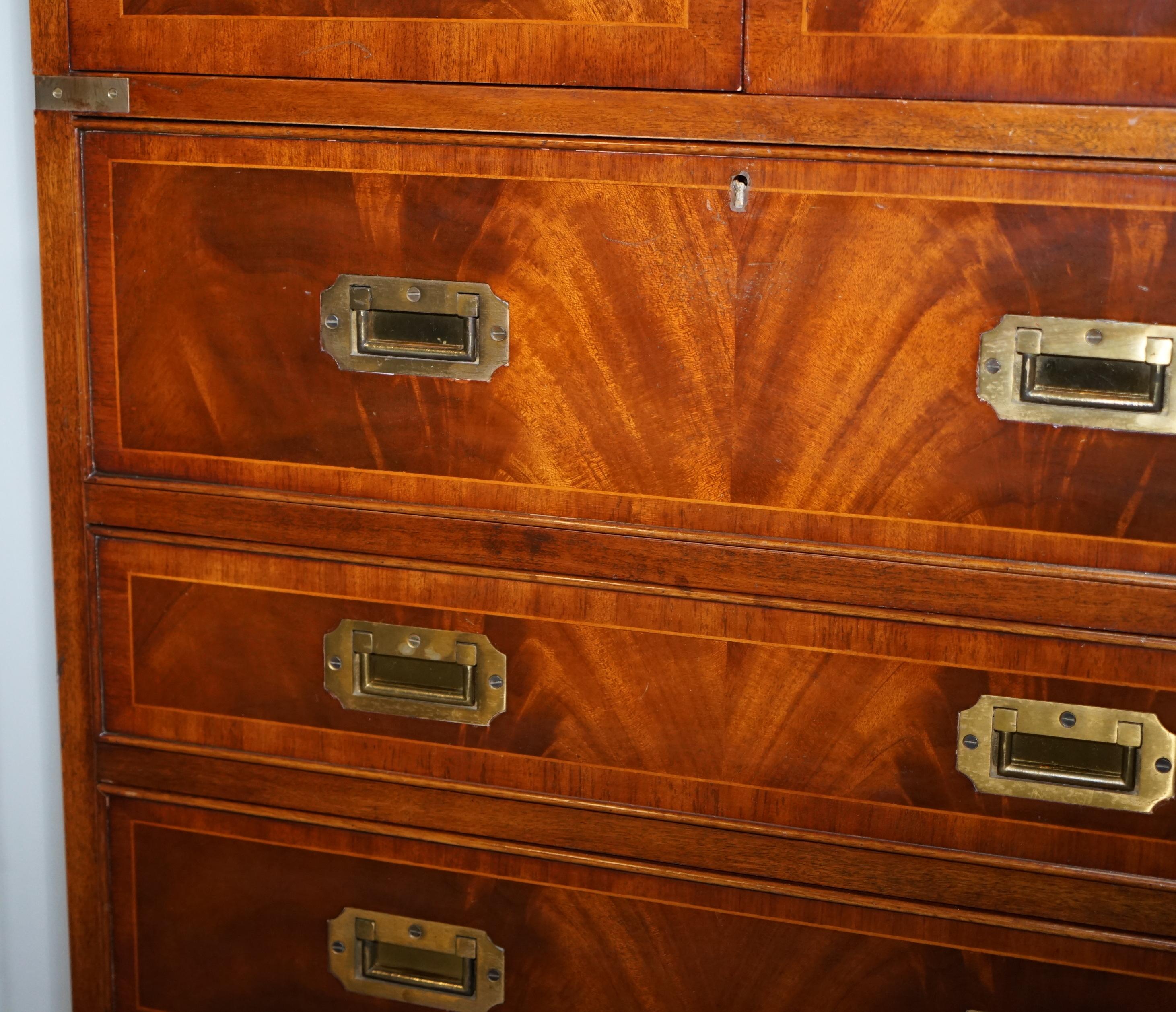 Stunning Vintage Drinks Military Campaign Cabinet Cupboard with Chest of Drawers 1