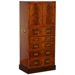 Stunning Antique Drinks Military Campaign Cabinet Cupboard with Chest of Drawers