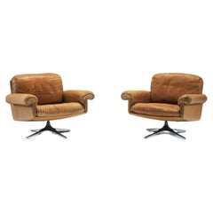 Stunning vintage DS 31 lounge chairs in cognac leather by De Sede Team - De Sede