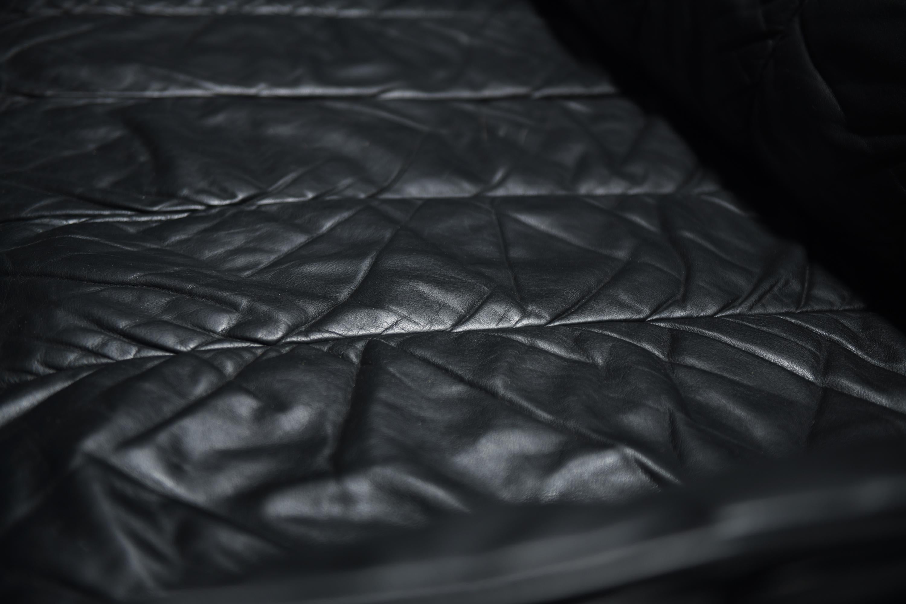 20ième siècle Superbe canapé/lit de repos DS-69 vintage en cuir noir par l'équipe De Sede pour De Sede en vente