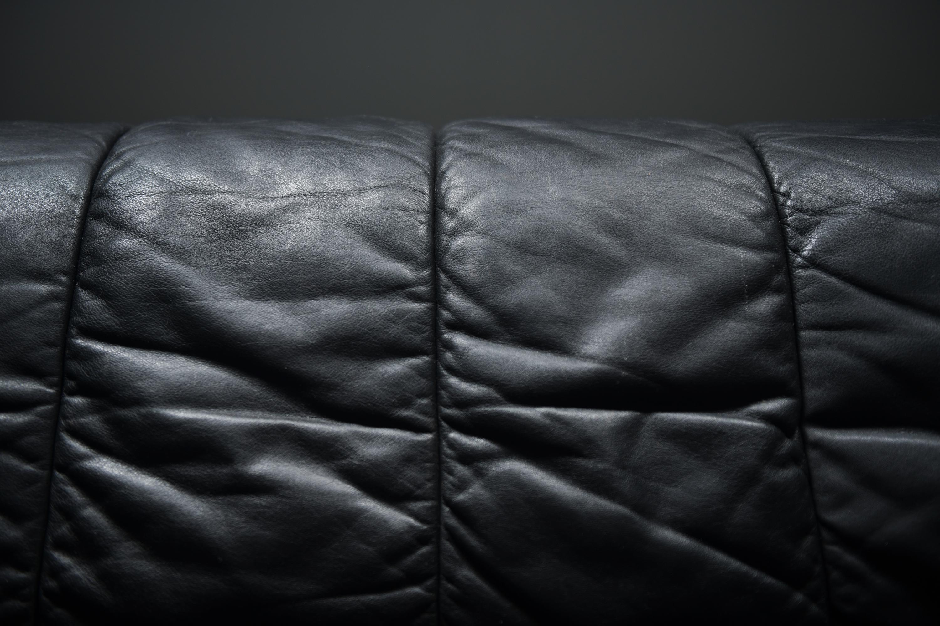 Cuir Superbe canapé/lit de repos DS-69 vintage en cuir noir par l'équipe De Sede pour De Sede en vente