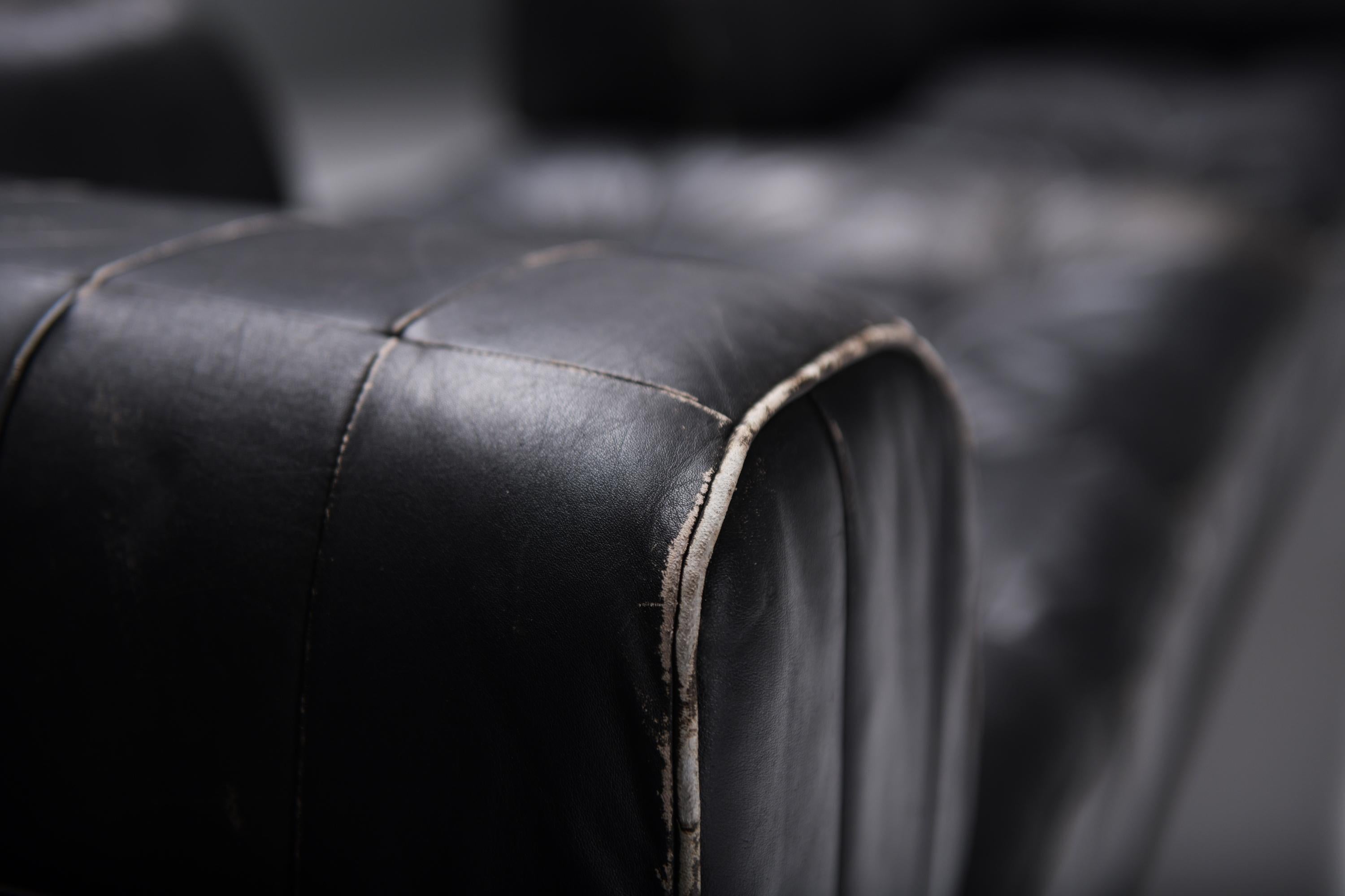 Stunning vintage DS-88 set in original black leather by Team De Sede for De Sede For Sale 8