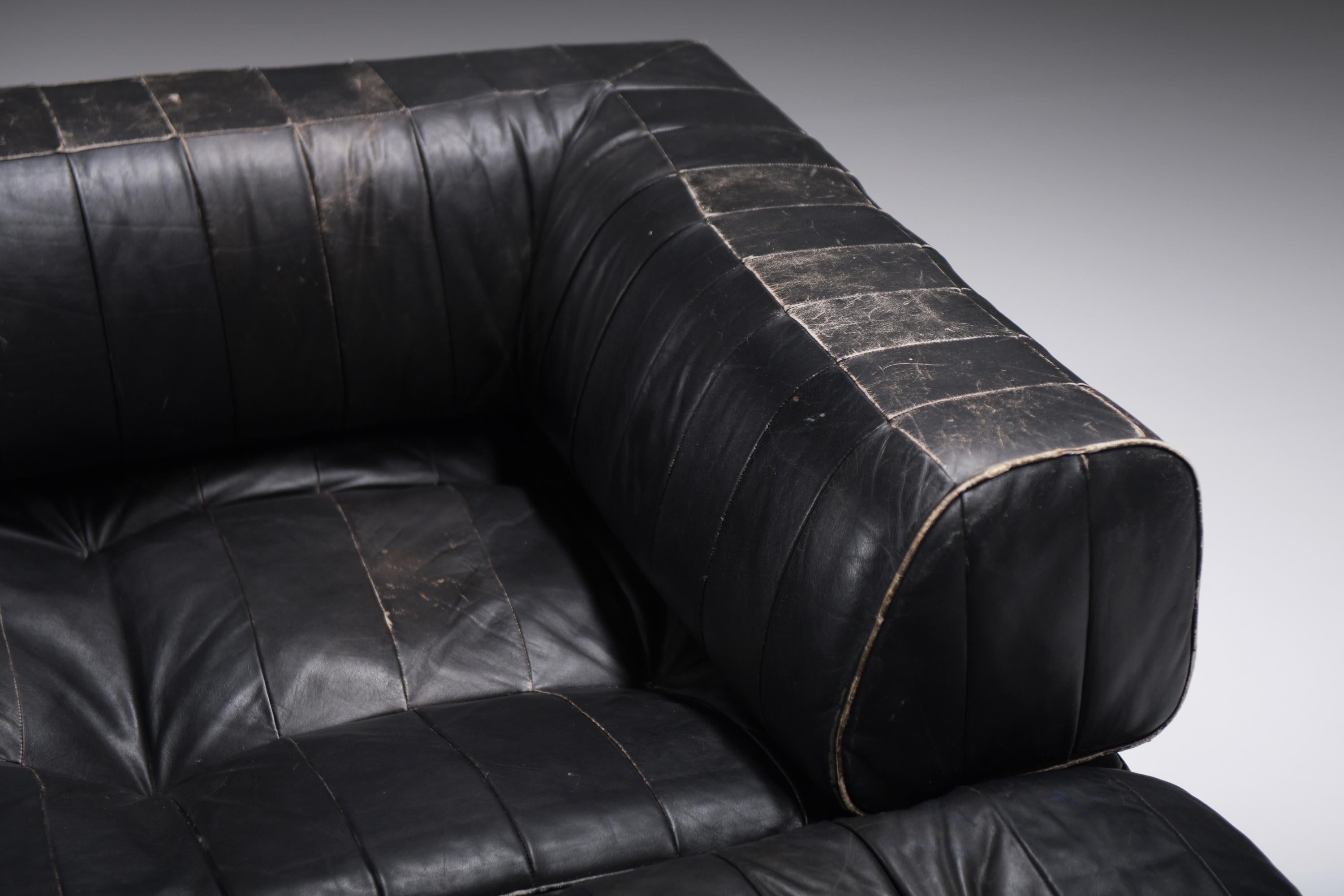Stunning vintage DS-88 set in original black leather by Team De Sede for De Sede For Sale 9