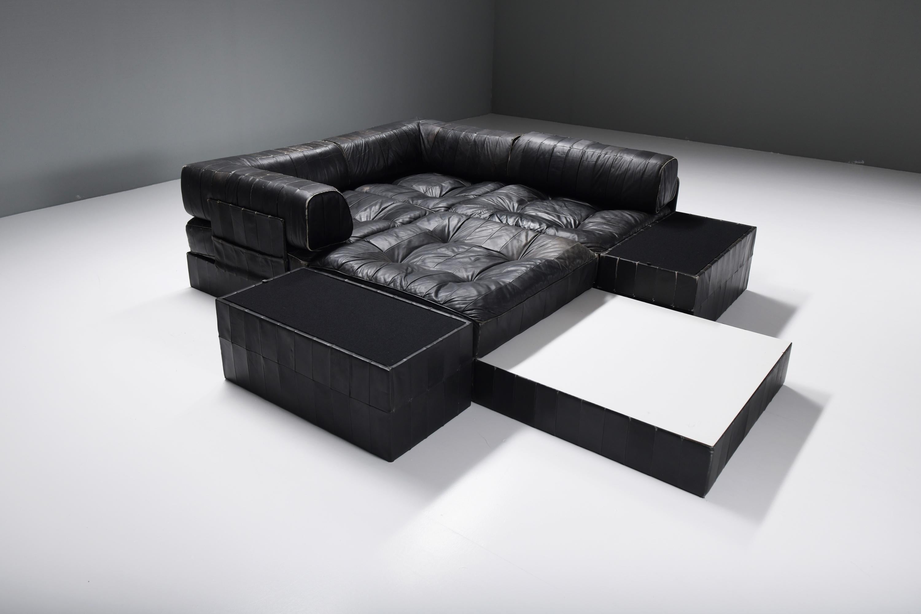 Stunning vintage DS-88 set in original black leather by Team De Sede for De Sede 13