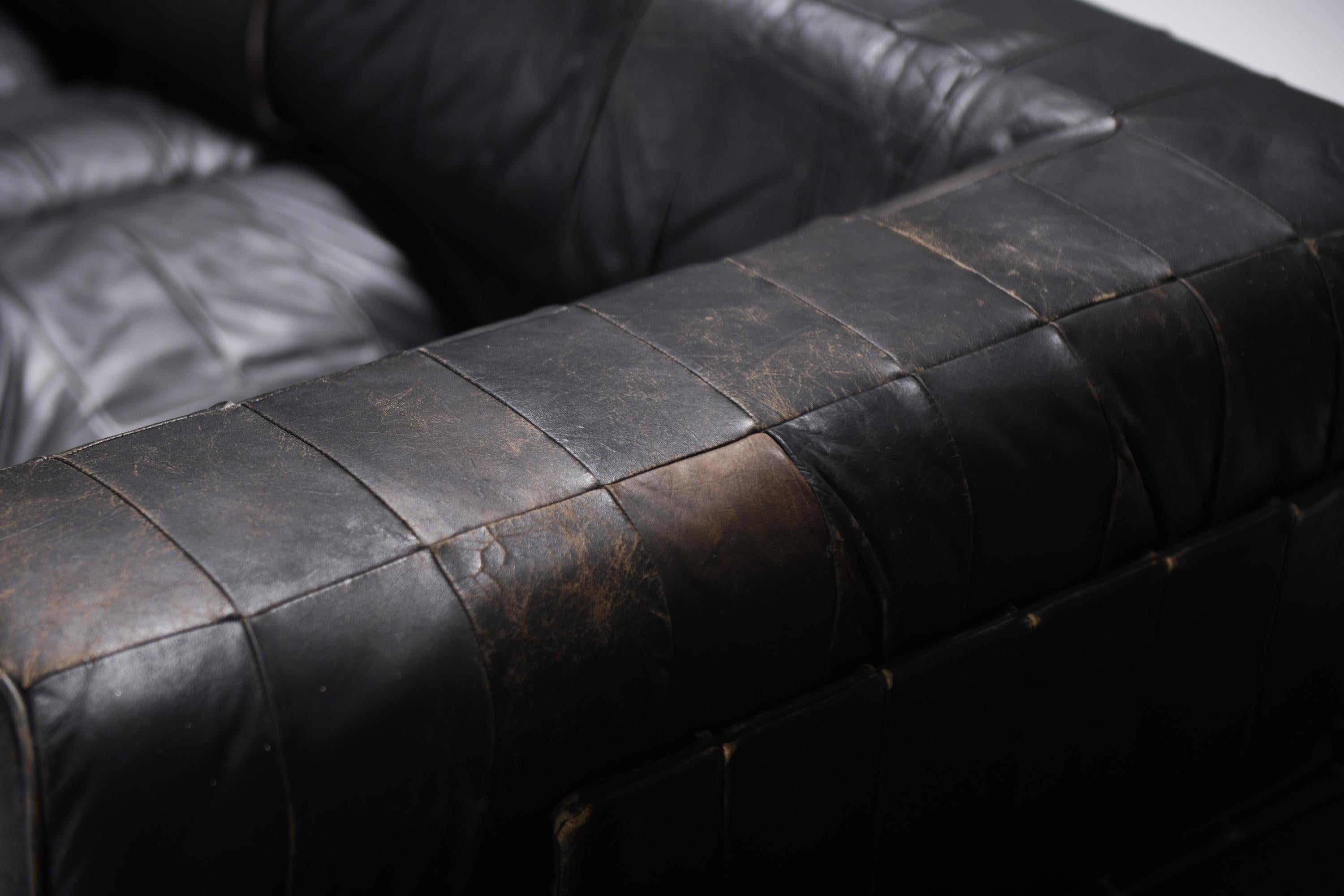 Stunning vintage DS-88 set in original black leather by Team De Sede for De Sede For Sale 3