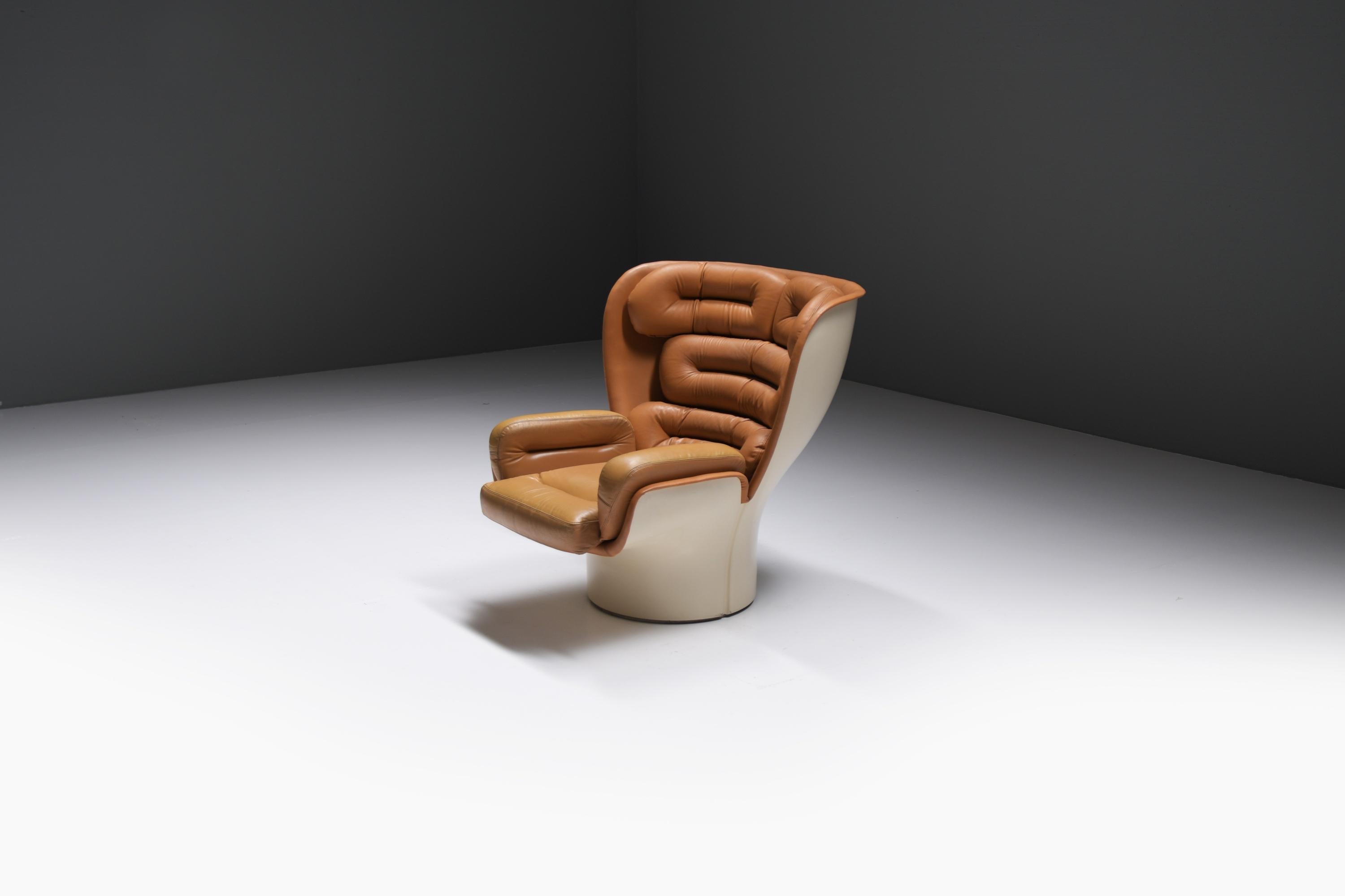 Mid-Century Modern Stunning vintage ELDA chair by Joe Colombo for Comfort Italy 1963.  Signed!