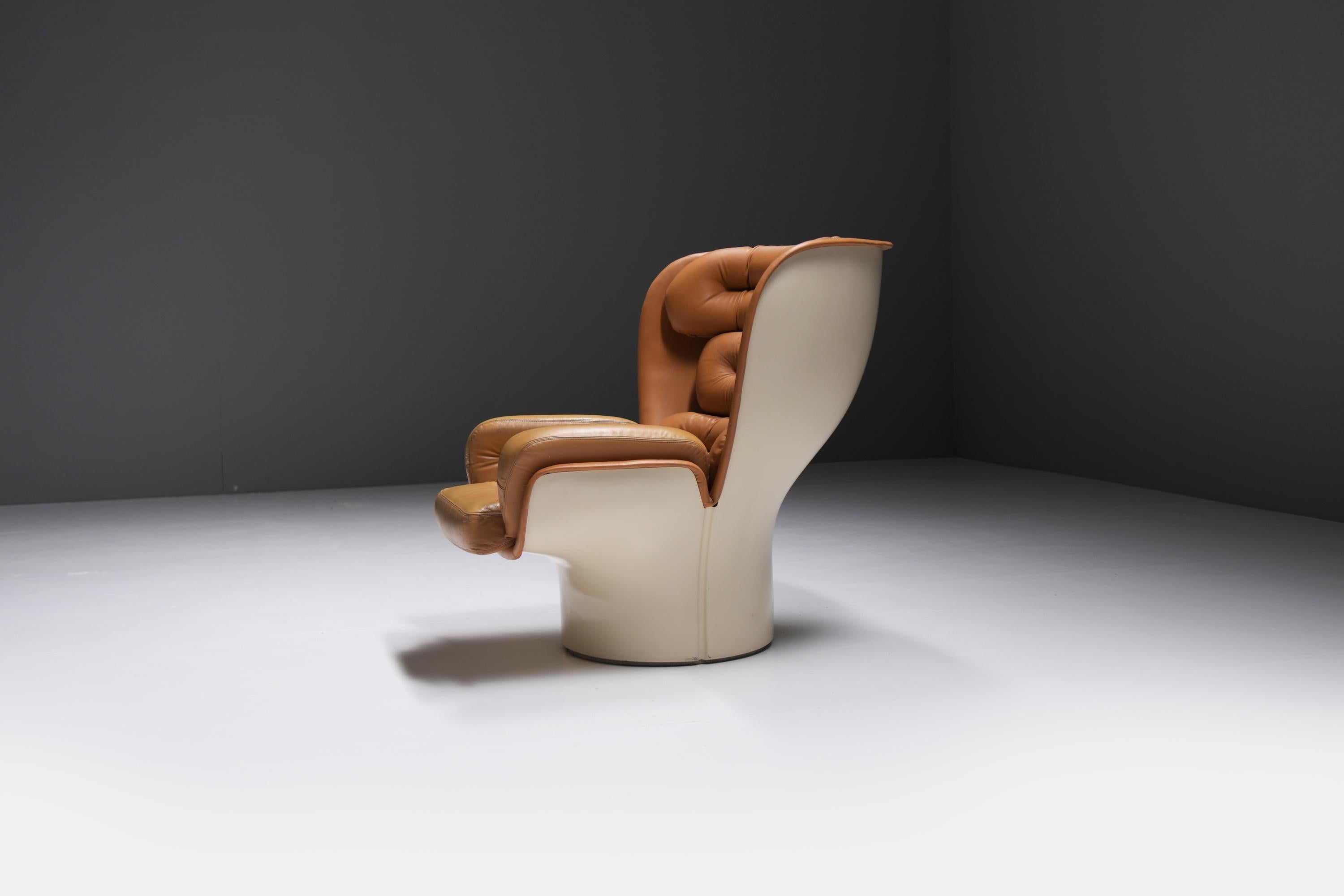 Stunning vintage ELDA chair by Joe Colombo for Comfort Italy 1963.  Signed! In Good Condition In Buggenhout, Oost-Vlaanderen