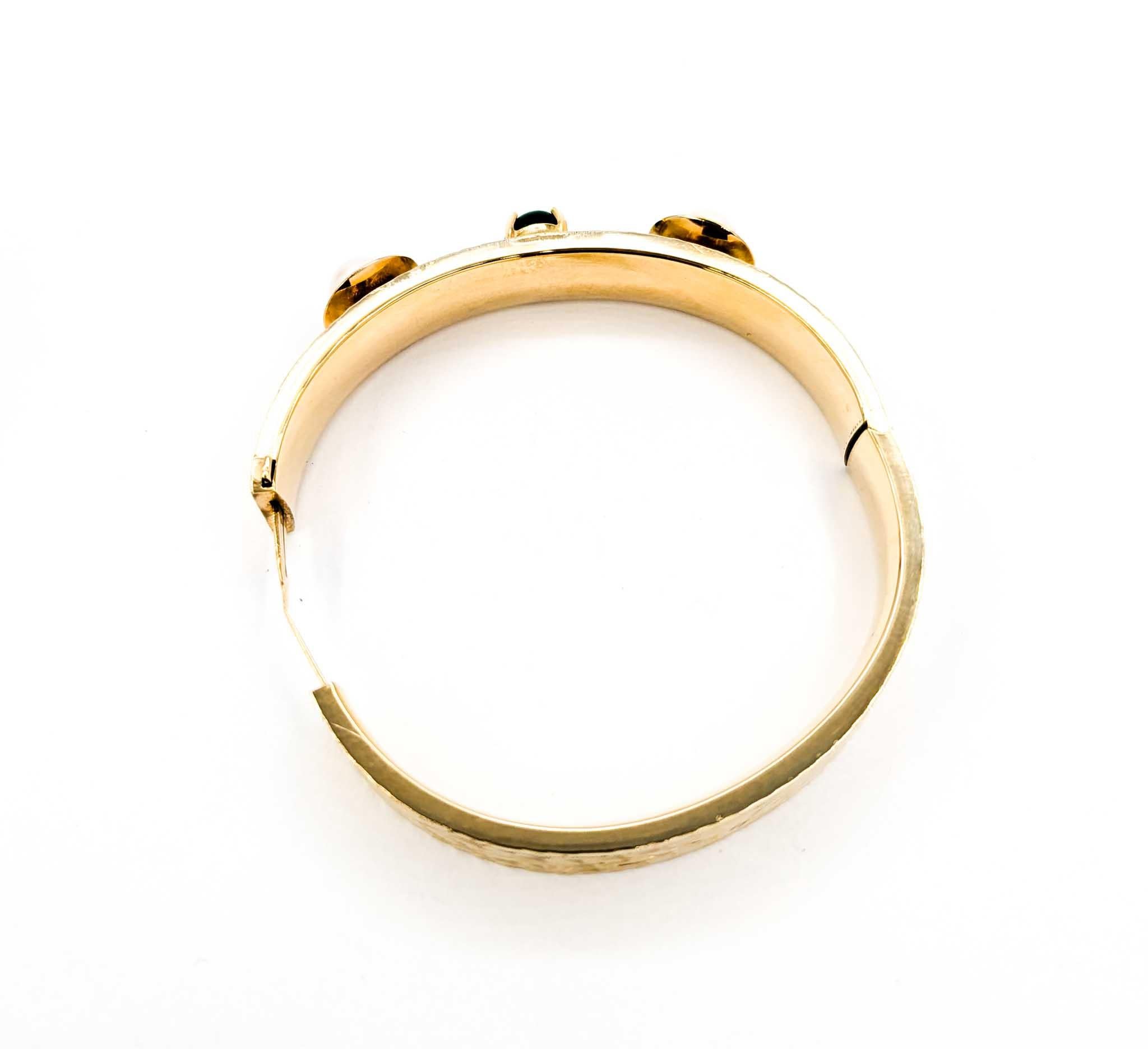 Superbe bracelet jonc vintage à charnières en or jaune MCM en vente 6