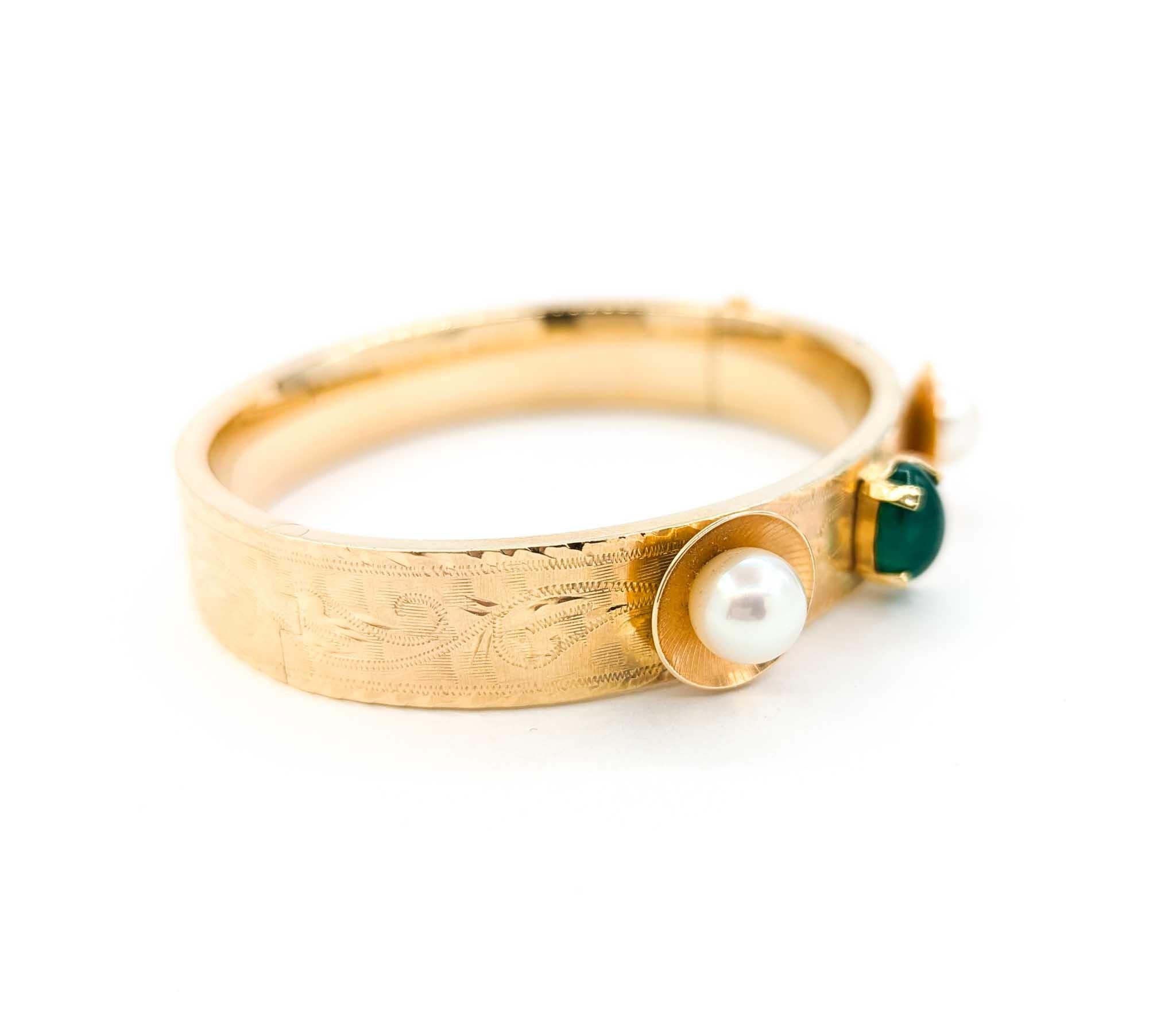 Superbe bracelet jonc vintage à charnières en or jaune MCM Pour femmes en vente