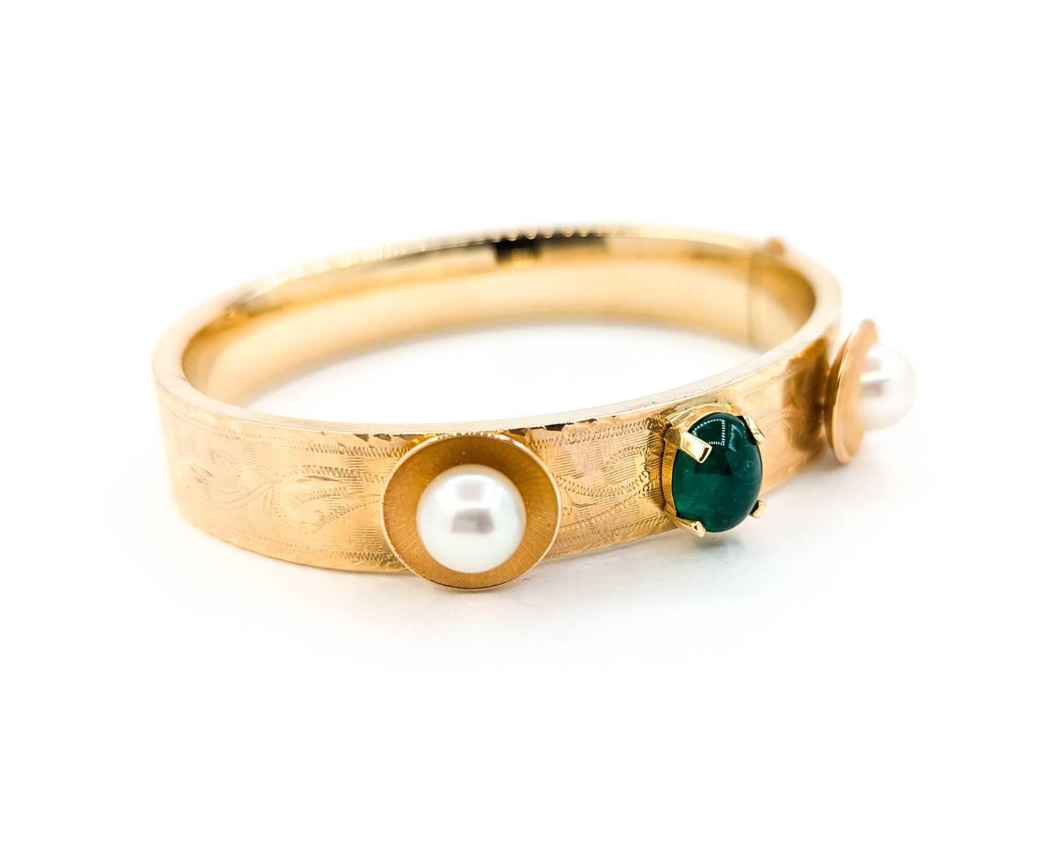 Superbe bracelet jonc vintage à charnières en or jaune MCM en vente 1