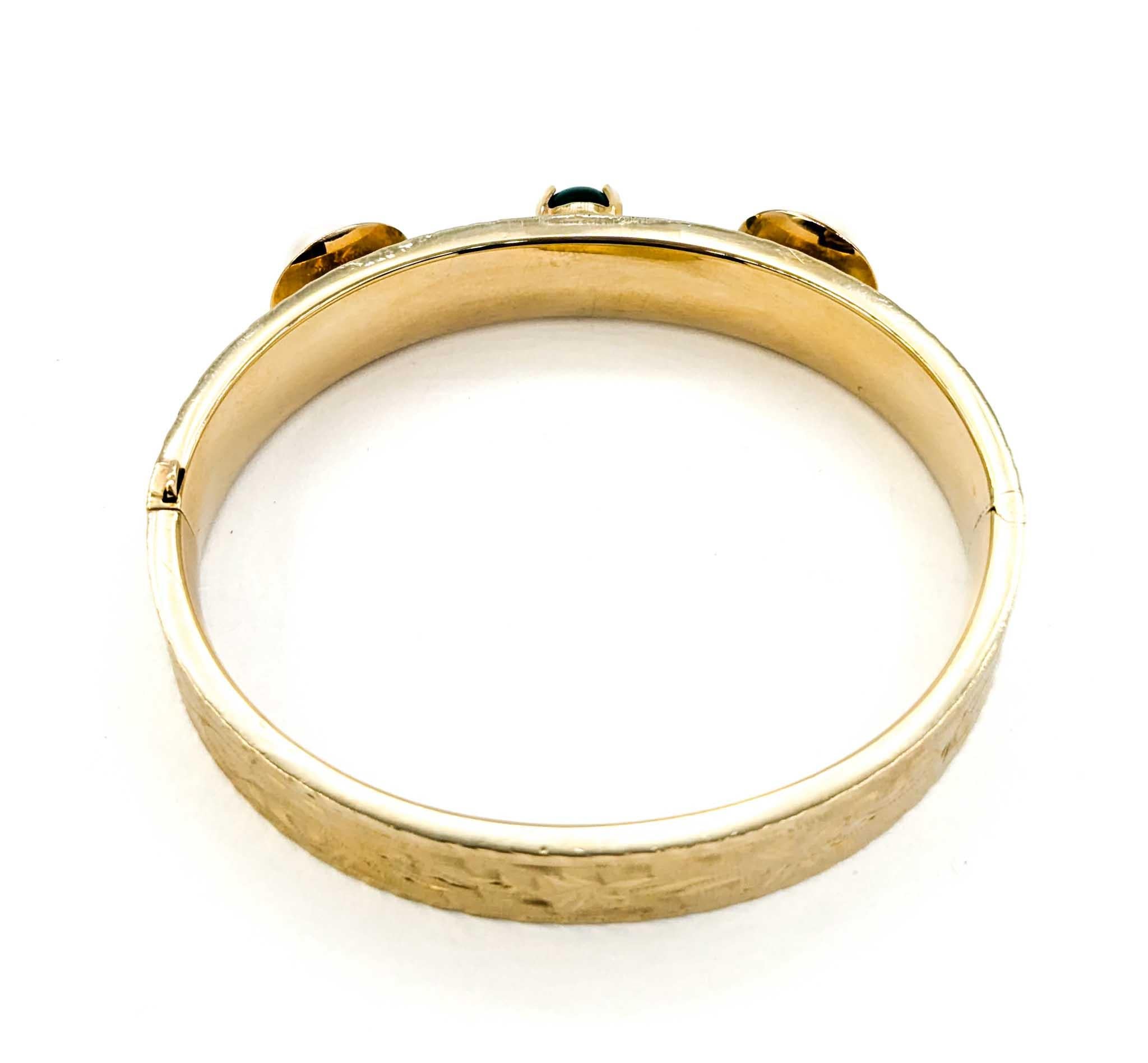 Superbe bracelet jonc vintage à charnières en or jaune MCM en vente 2