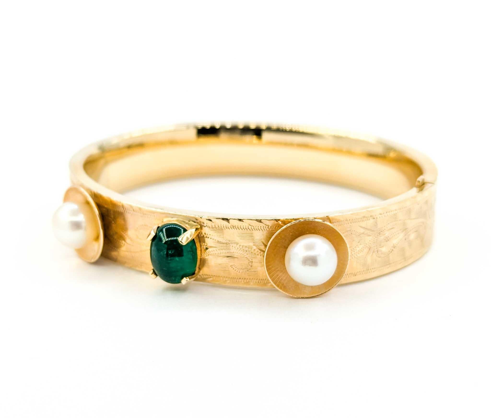 Superbe bracelet jonc vintage à charnières en or jaune MCM en vente 4