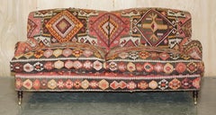 STUNNING ViNTAGE GEORGE SMITH KILIM UPHOLSTERED HOWARD & SON'S STYLE SOFA