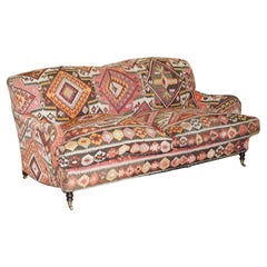 Superbe canapé d'époque GEORGE SMITH KILIM UPHOLSTERED HOWARD & SONS STYLE