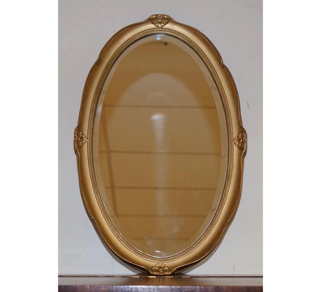 Victorian Stunning Vintage Gold Ornate Oval Wall Mirror For Sale