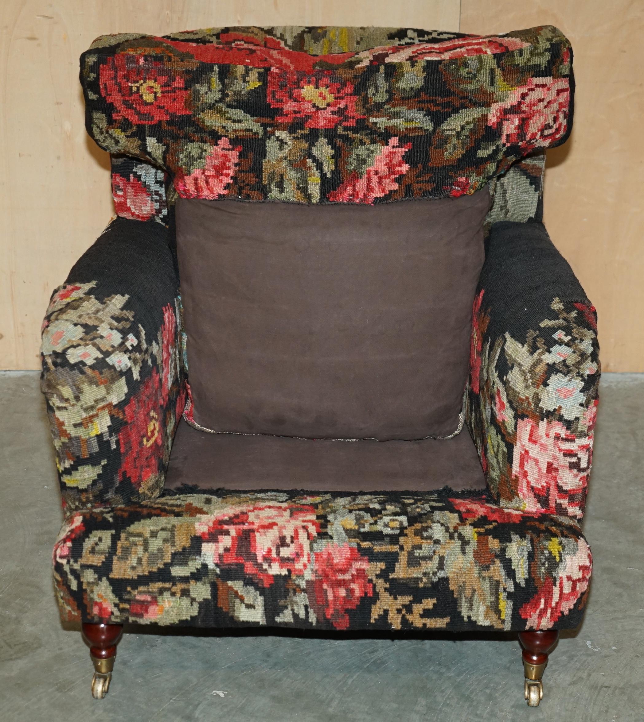 STUNNING ViNTAGE HOWARD & SON'S GEORGE SMITH STYLE ARMCHAIR FLORAL UPHOLSTERY 2