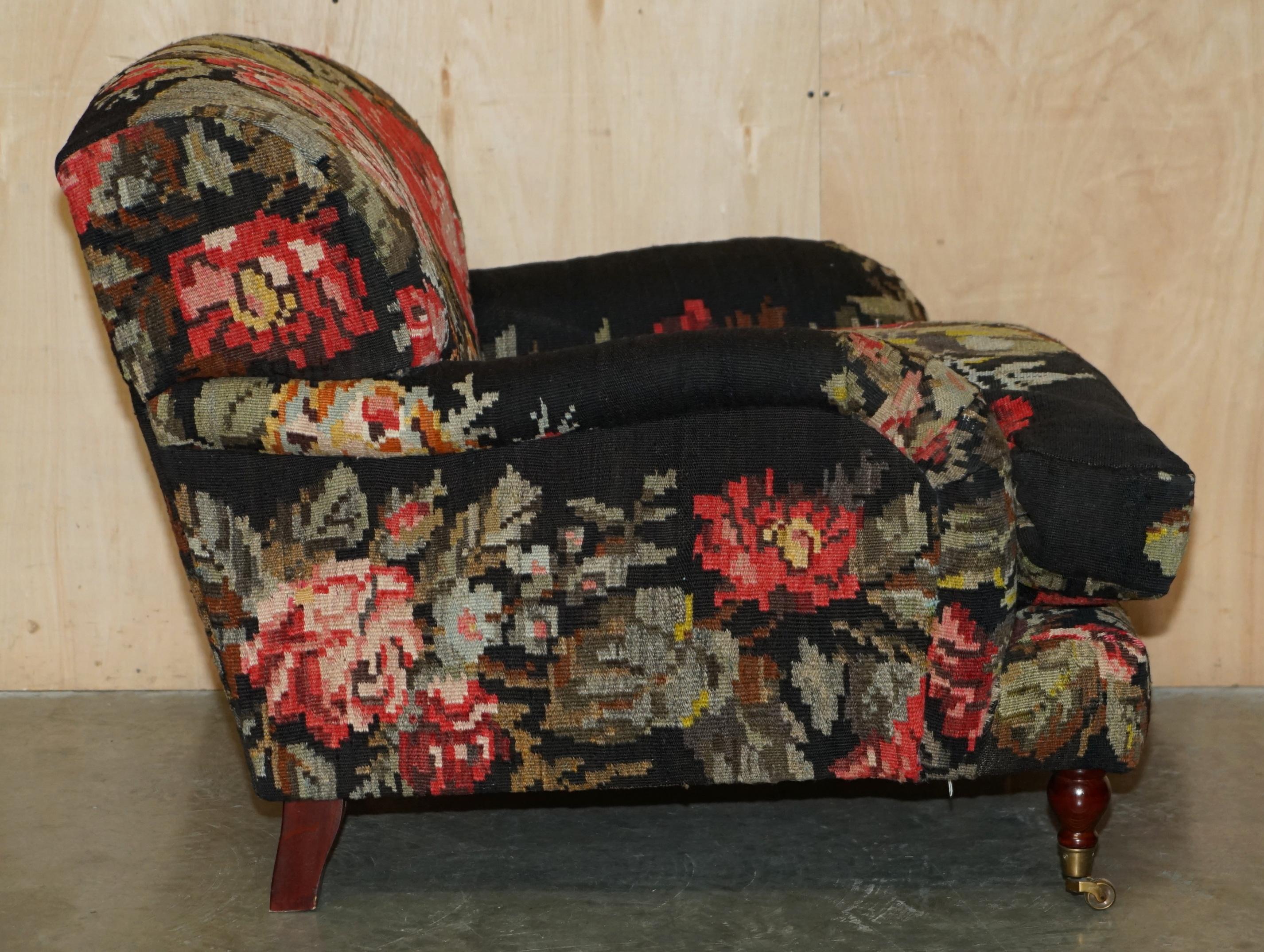 STUNNING ViNTAGE HOWARD & SON'S GEORGE SMITH STYLE ARMCHAIR FLORAL UPHOLSTERY 4