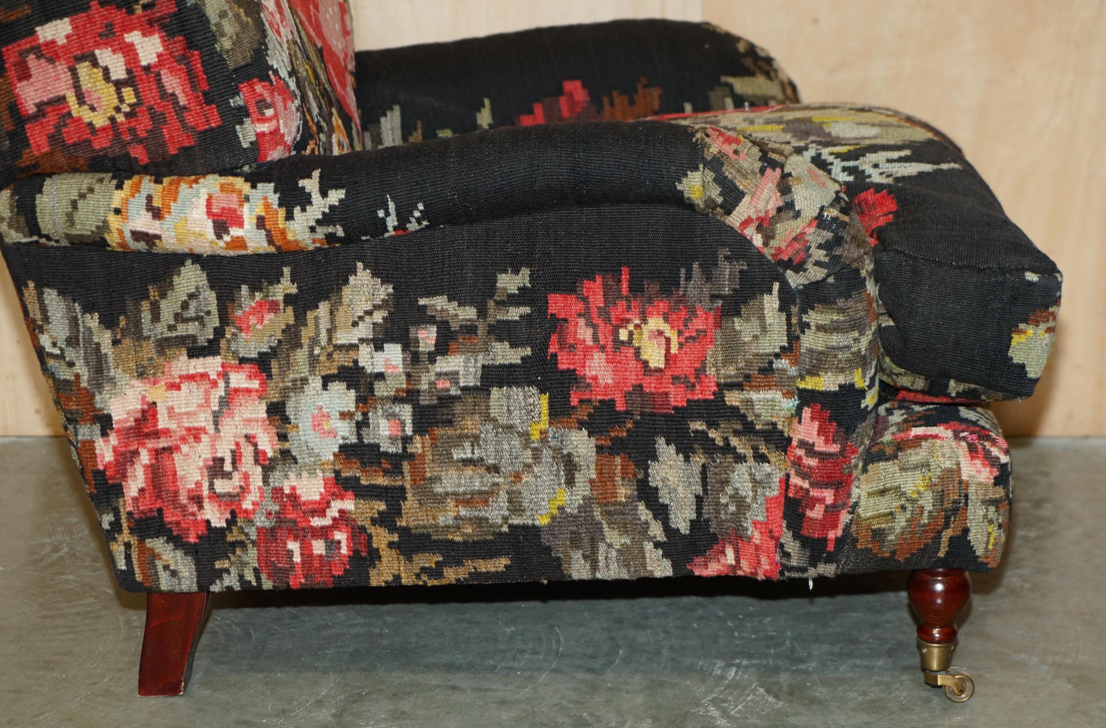 STUNNING ViNTAGE HOWARD & SON'S GEORGE SMITH STYLE ARMCHAIR FLORAL UPHOLSTERY 5