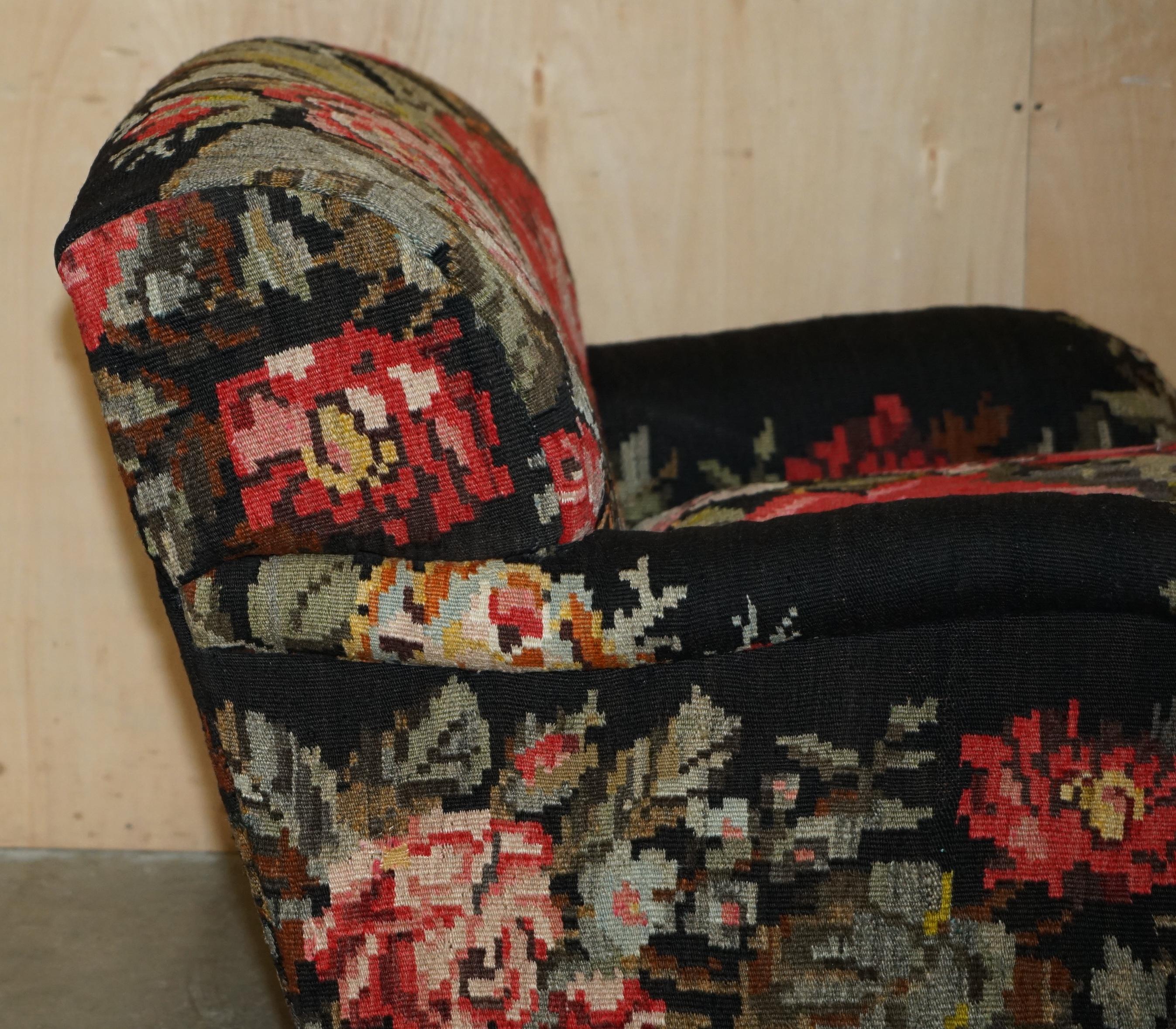 STUNNING ViNTAGE HOWARD & SON'S GEORGE SMITH STYLE ARMCHAIR FLORAL UPHOLSTERY 6