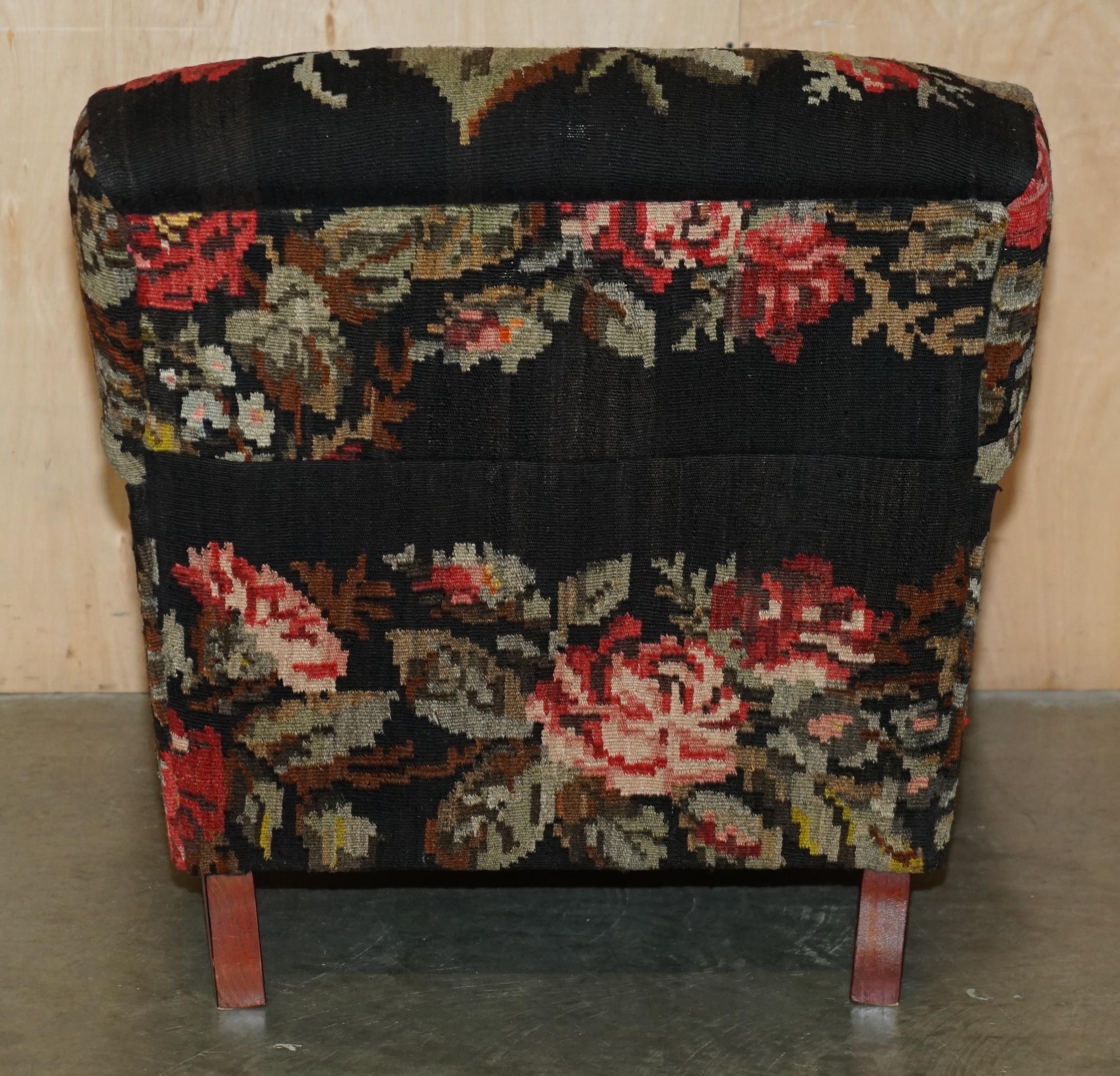 STUNNING ViNTAGE HOWARD & SON'S GEORGE SMITH STYLE ARMCHAIR FLORAL UPHOLSTERY 7