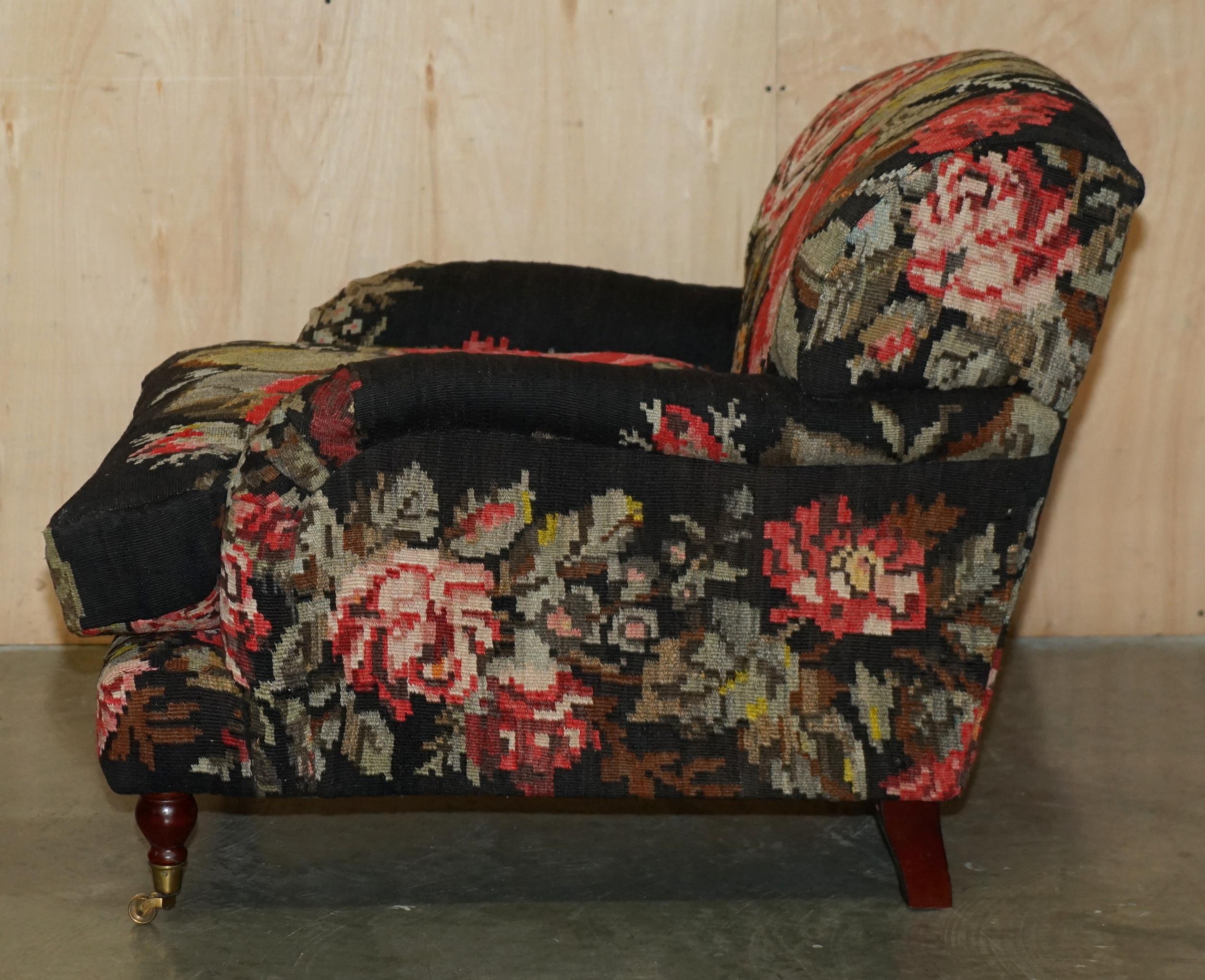 STUNNING ViNTAGE HOWARD & SON'S GEORGE SMITH STYLE ARMCHAIR FLORAL UPHOLSTERY 8