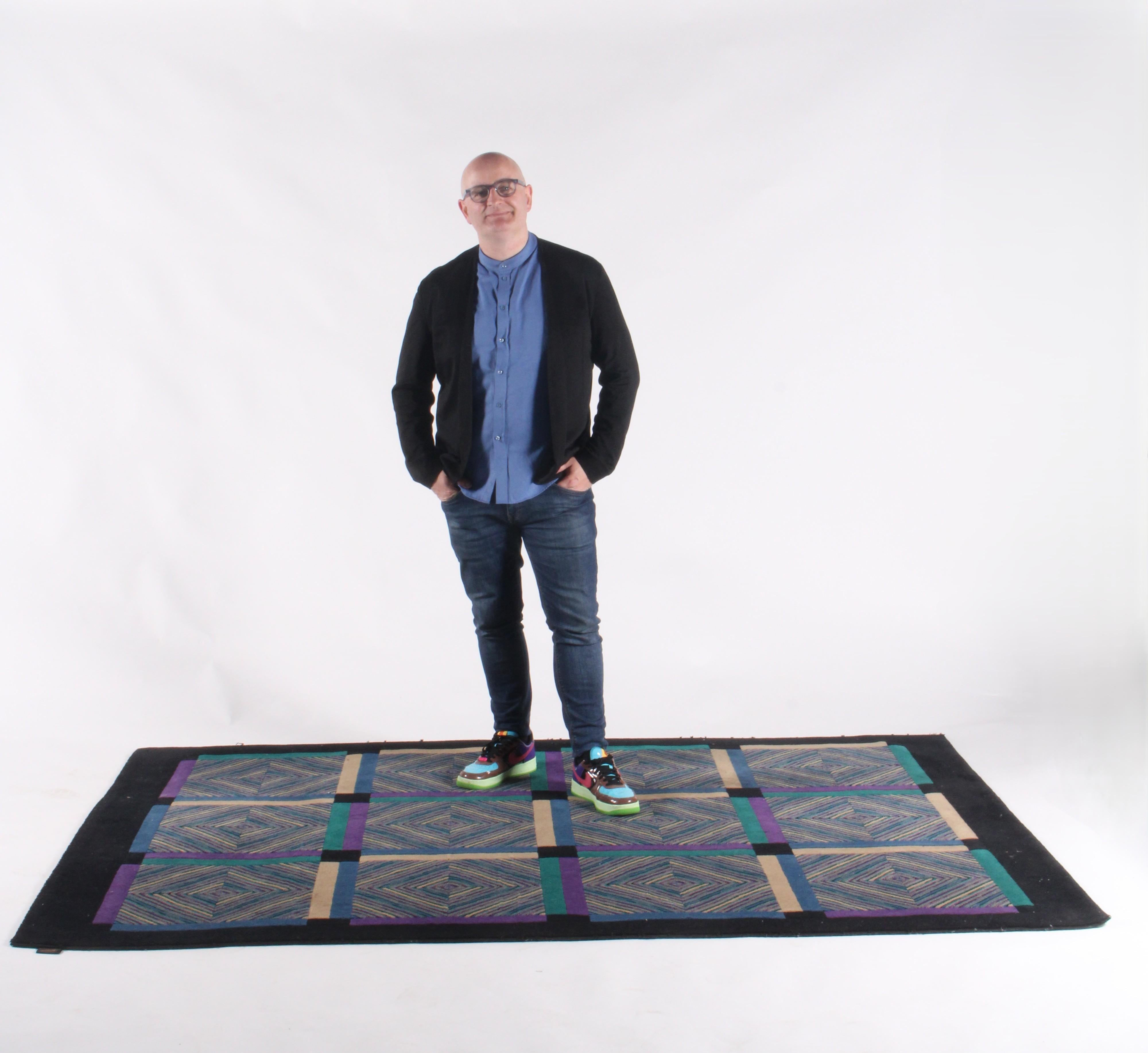 Impresionante alfombra vintage italiana Missoni de pura lana * Envío internacional gratuito finales del siglo XX en venta