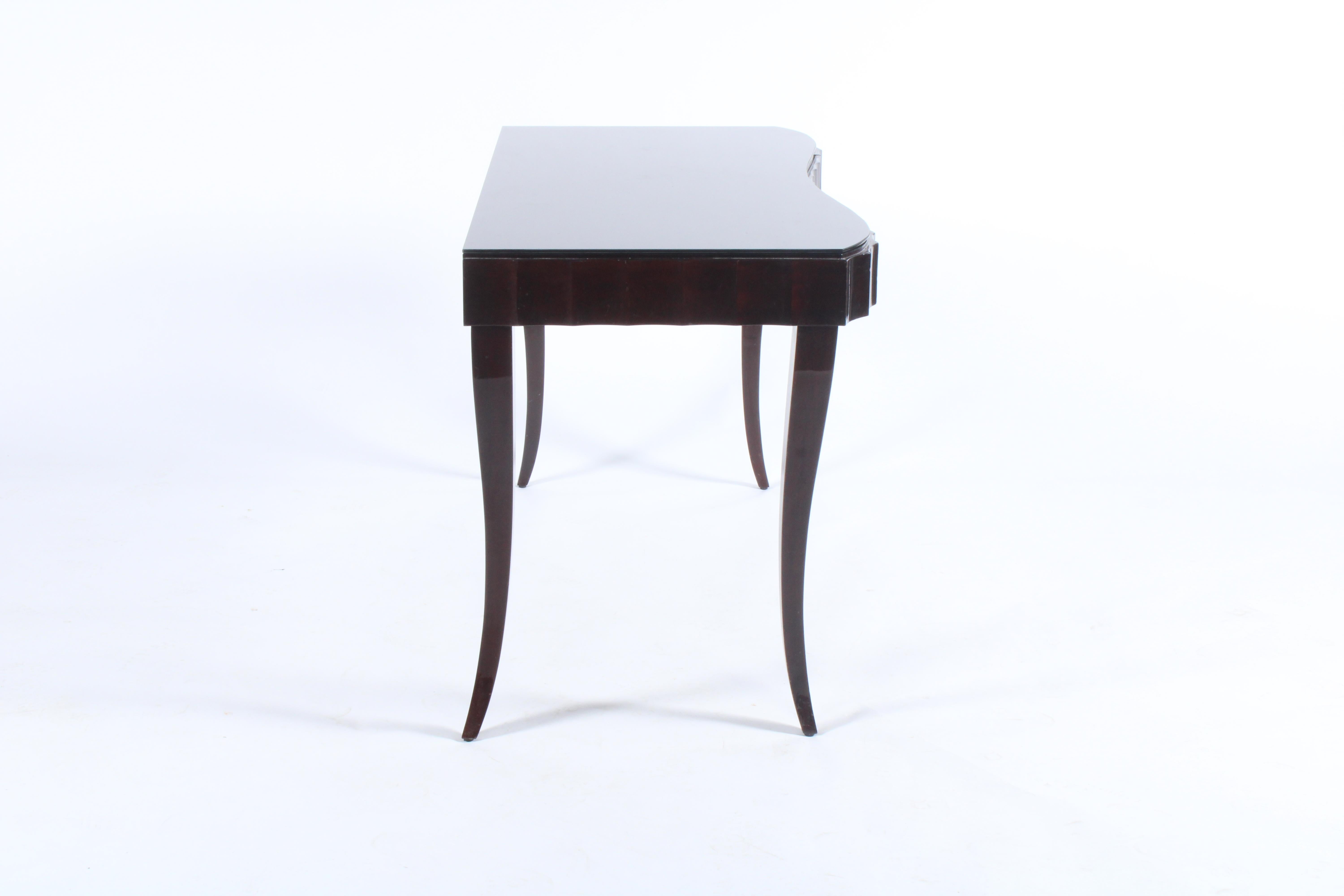 Late 20th Century Stunning Vintage Italian Scallop Edged Ebonised Desk or dressing table For Sale